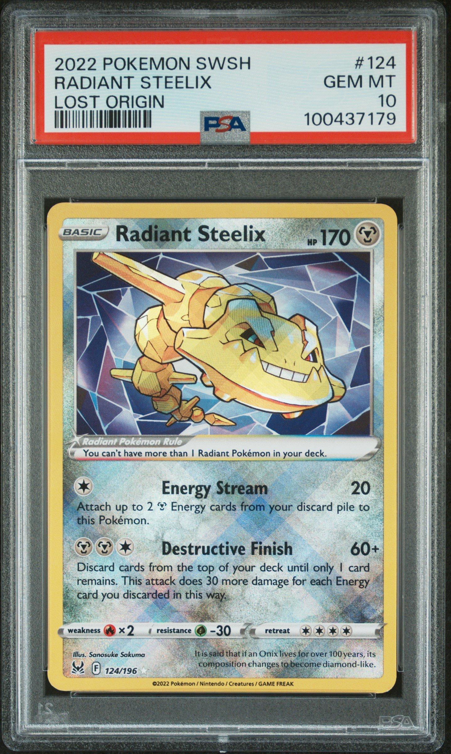 2022 Pokemon Sword & Shield Lost Origin 124 Radiant Steelix PSA