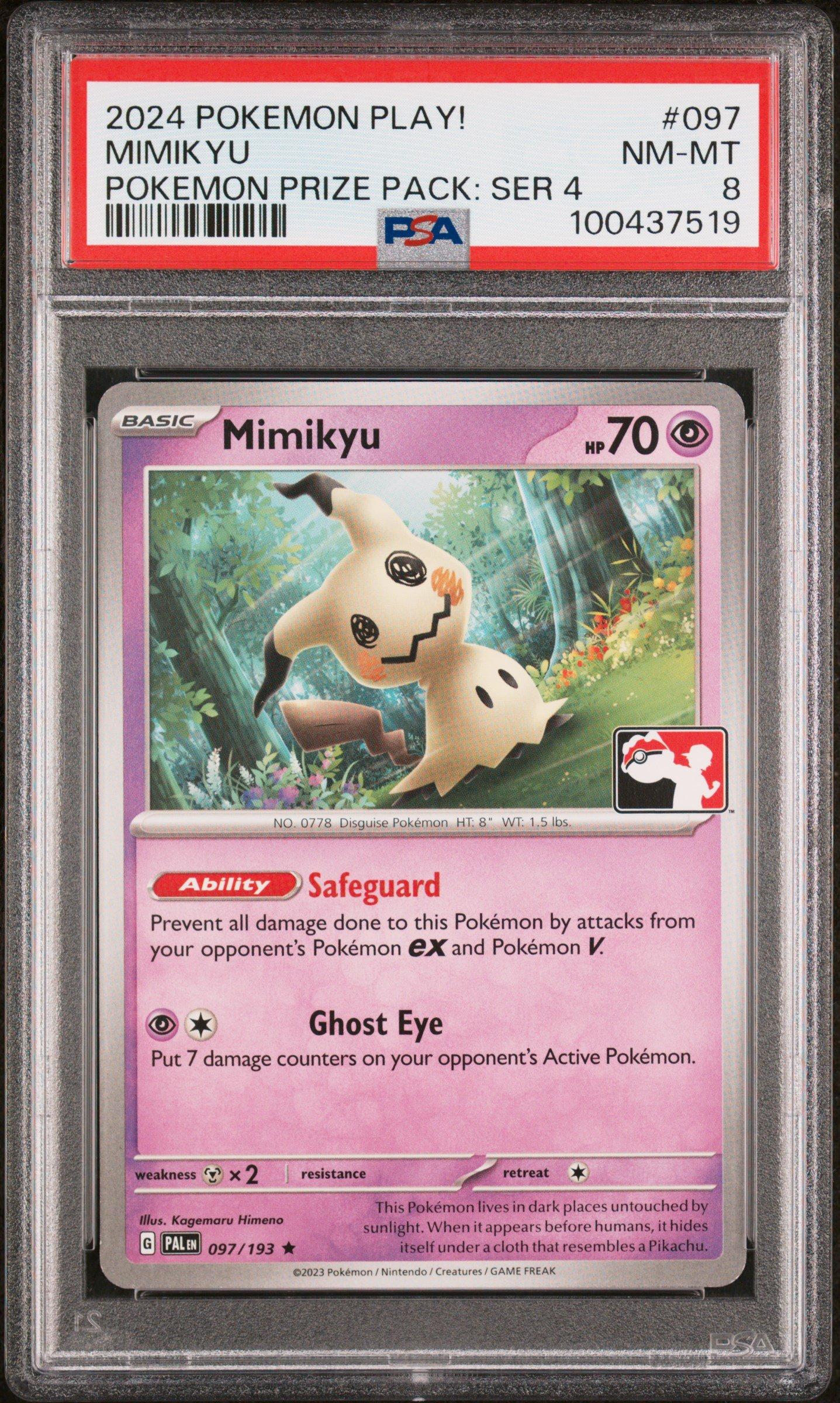 2024 Pokemon Play! Pokemon Prize Pack: Series 4 097 Mimikyu PSA 8