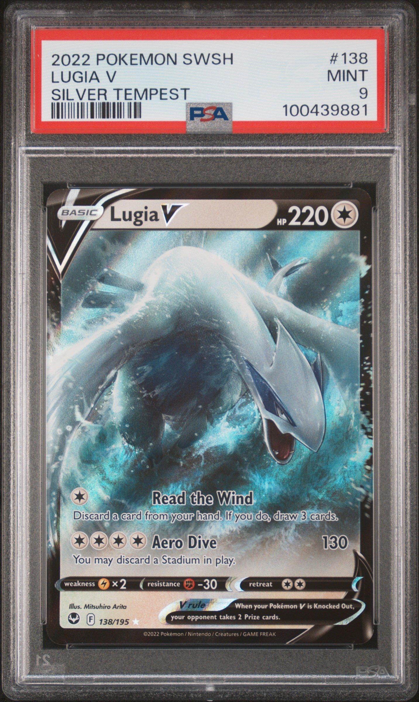 2022 Pokemon Sword & Shield Silver Tempest 138 Lugia V PSA 9