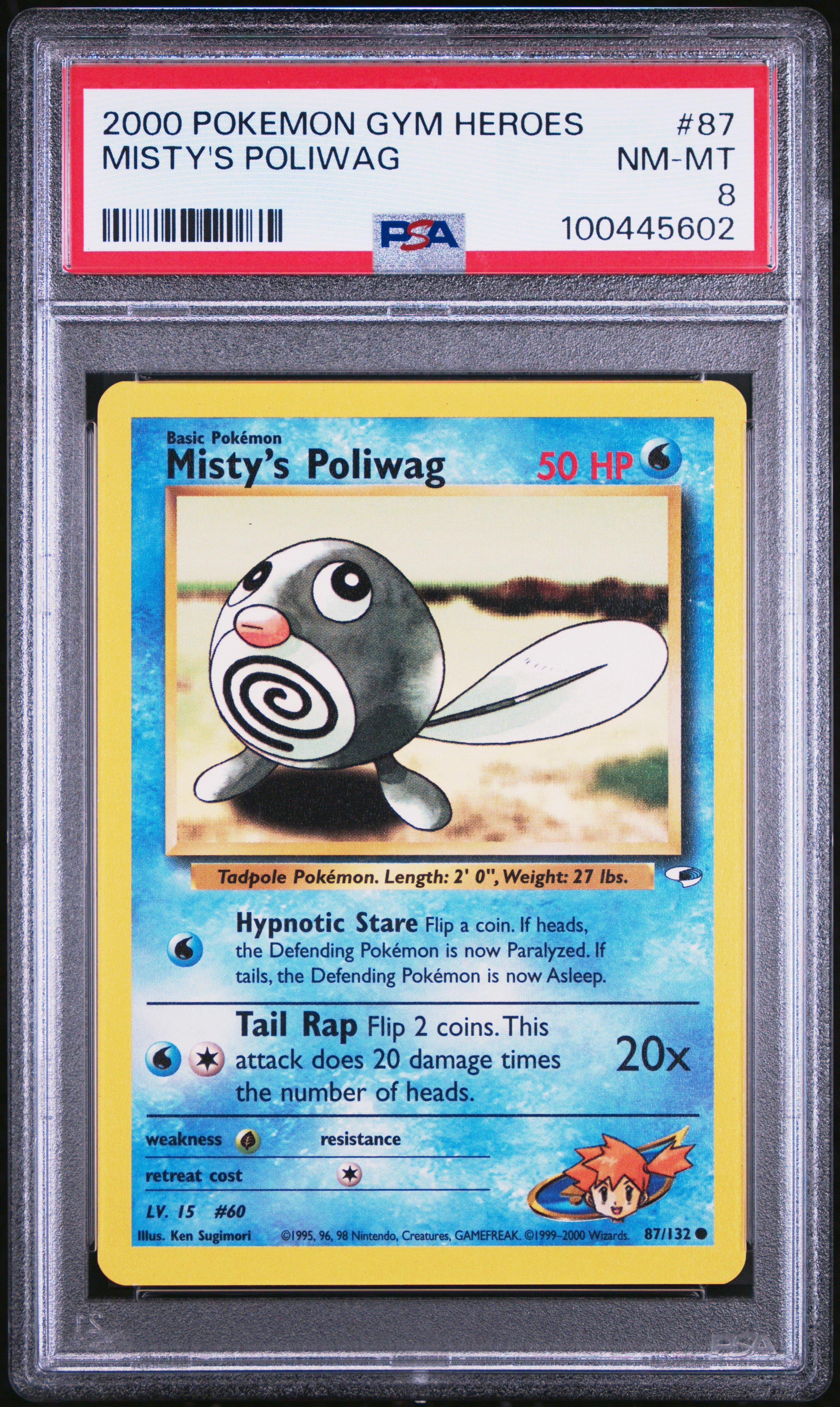 2000 Pokemon Gym Heroes 87 Misty's Poliwag PSA 8