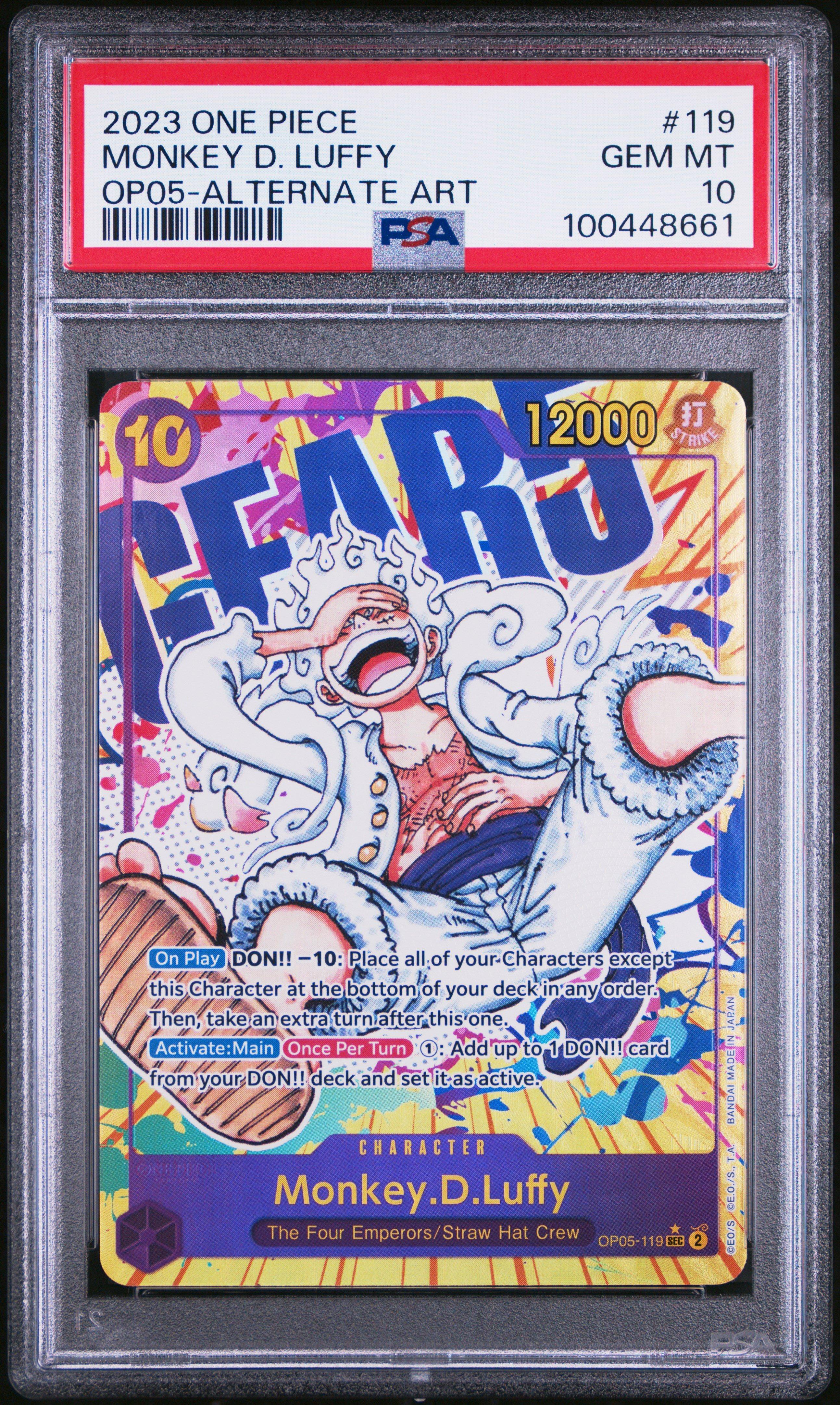 【PSA10】LUFFY-TAROU SPECIAL ALTERNATE ART PSA 10 GEM MINT JAPANESE ONE PIECE 2022 MONKEY D. LUFFY OP01
