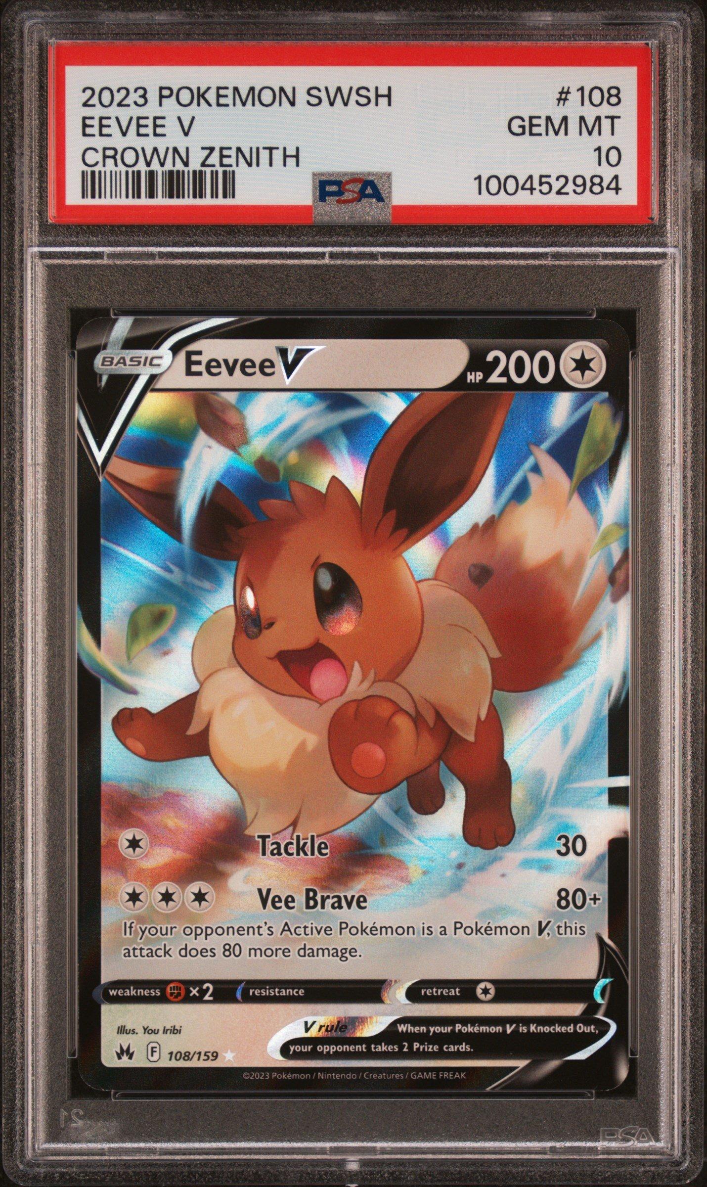 2023 Pokemon Sword And Shield Crown Zenith 108 Eevee V PSA