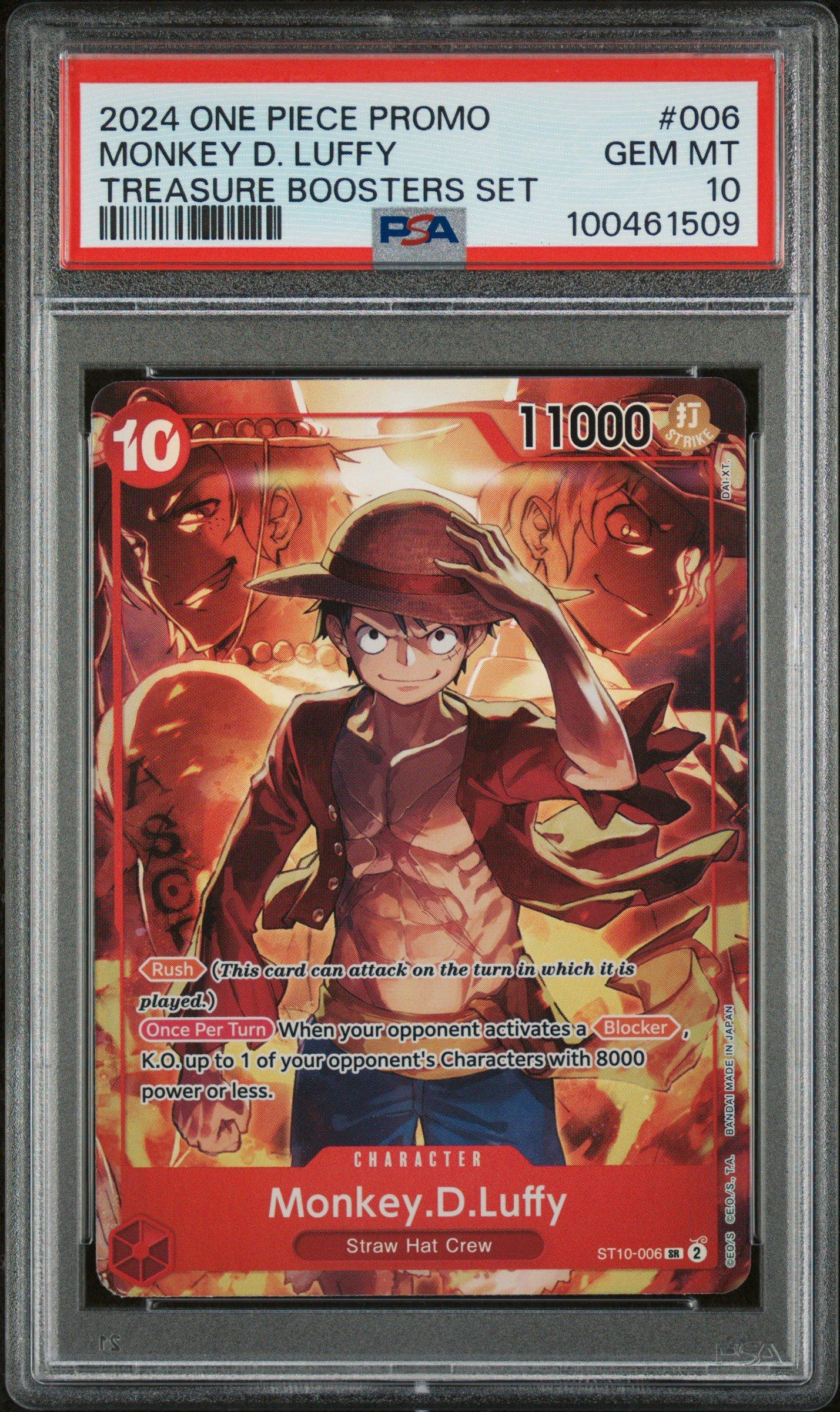 2024 One Piece Promos 006 Monkey D. Luffy Treasure Boosters Set PSA