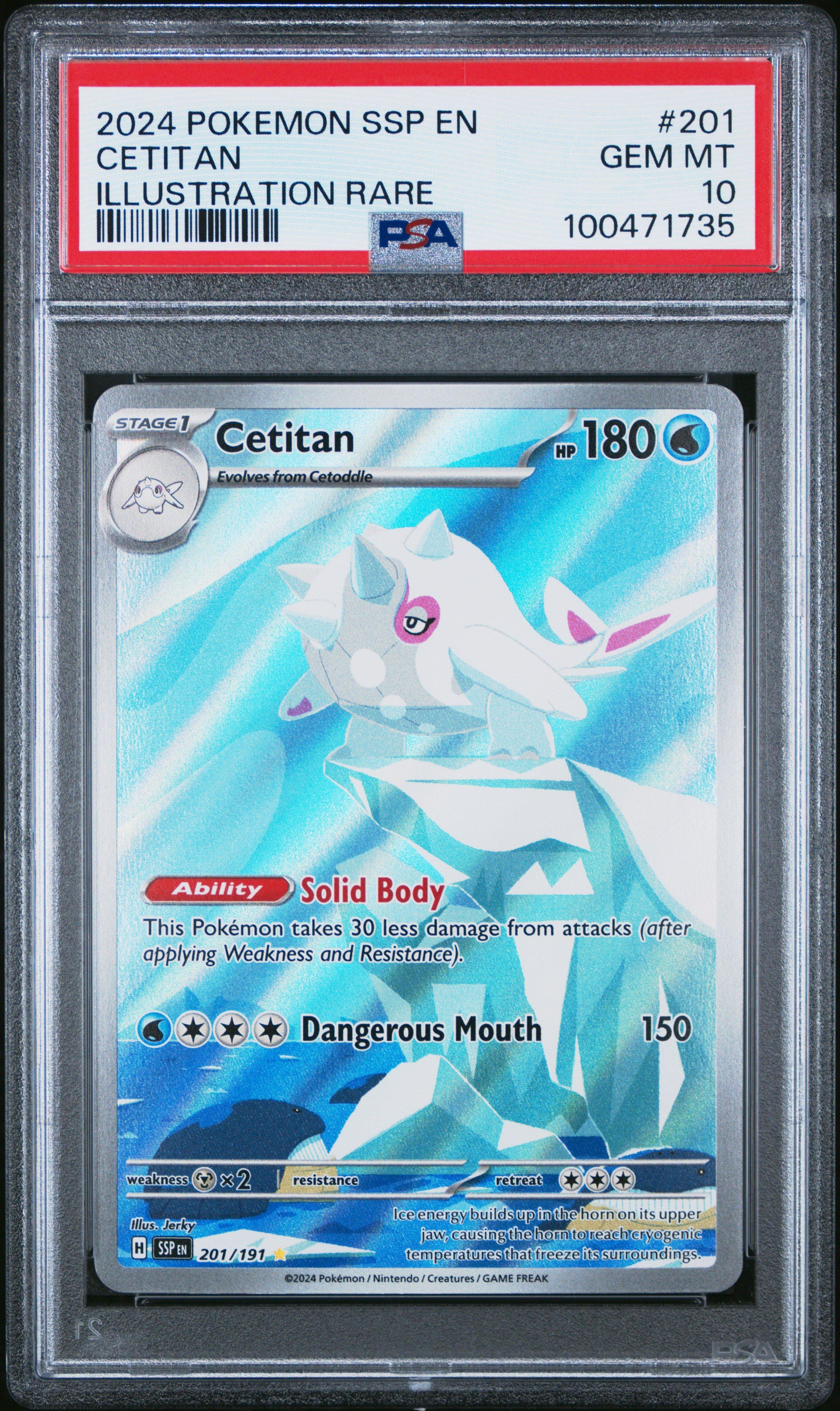 2024 Pokemon Ssp En-surging Sparks 201 Cetitan Illustration Rare PSA
