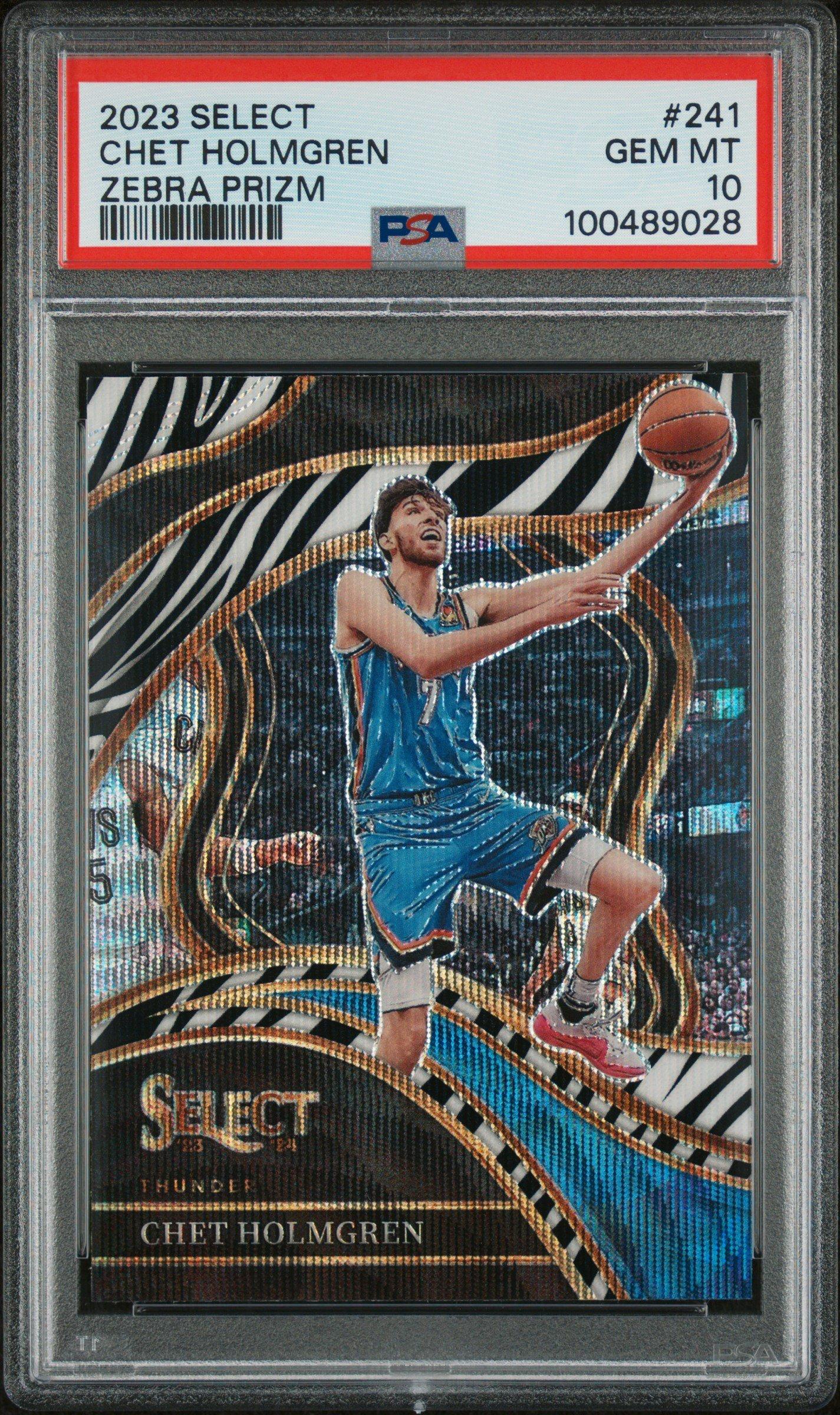 2023 Panini Select 241 Chet Holmgren Zebra Prizm PSA 10 Graded