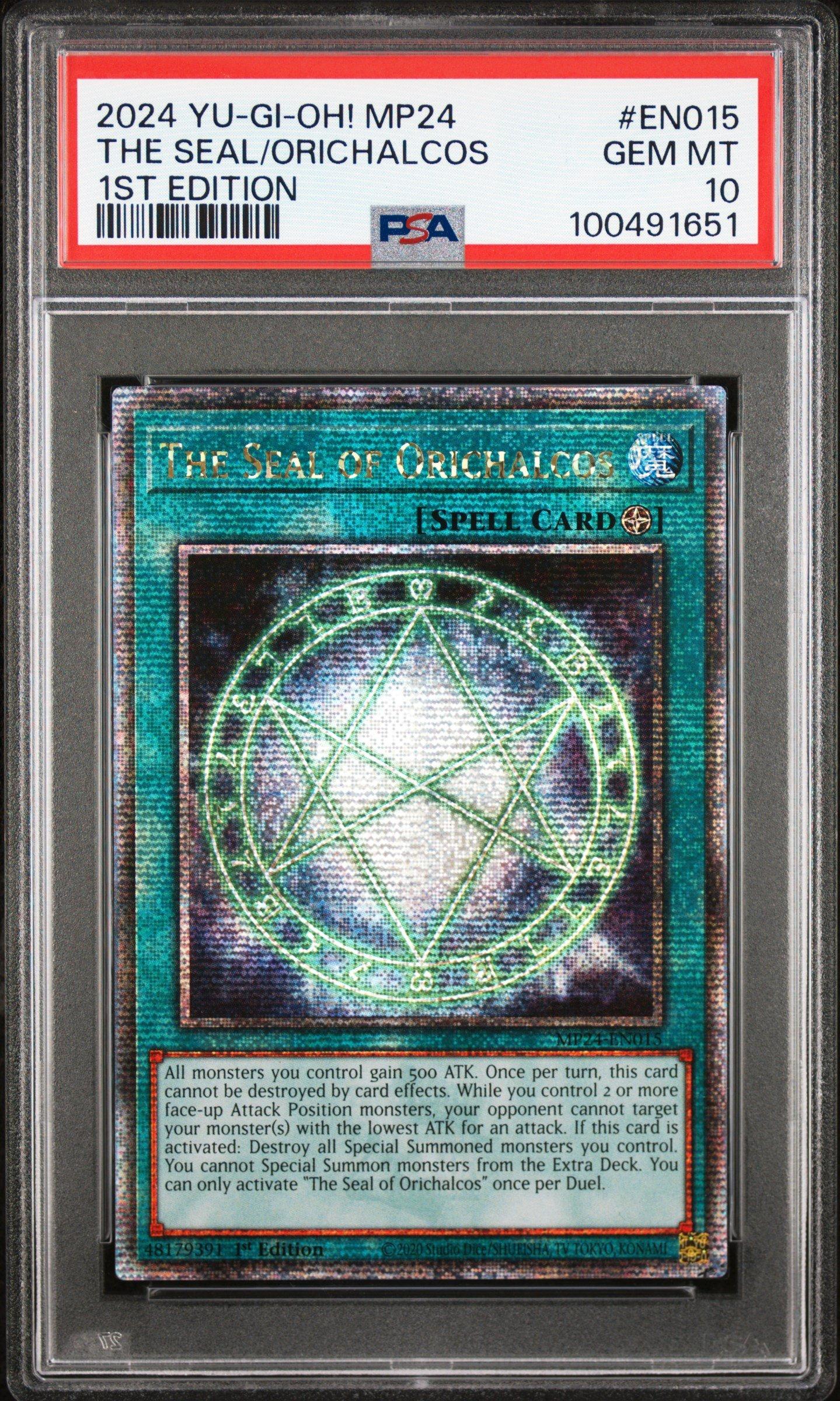 2024 Yu-gi-oh! Mp24-25th Anniversary Tin: Dueling Mirrors En015 The Seal Of Orichalcos 1st Edition PSA 10