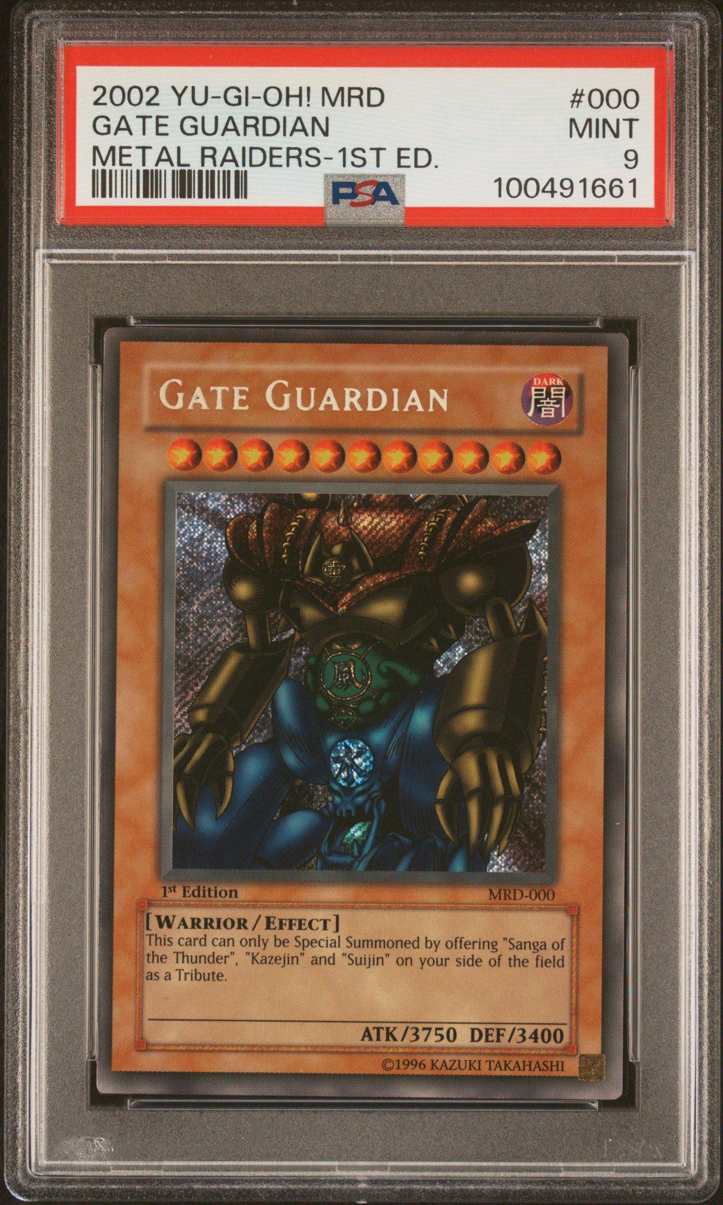 2002 Yu-gi-oh! Mrd-metal Raiders 000 Gate Guardian 1st Edition PSA 9