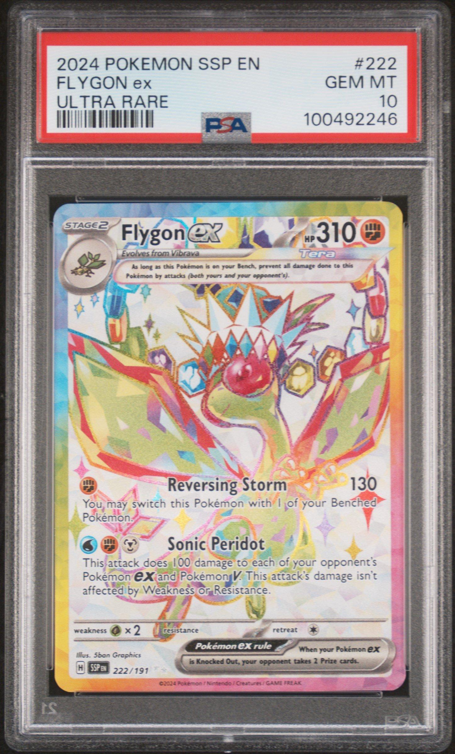 2024 Pokemon Ssp En-surging Sparks 222 Flygon Ex Ultra Rare PSA