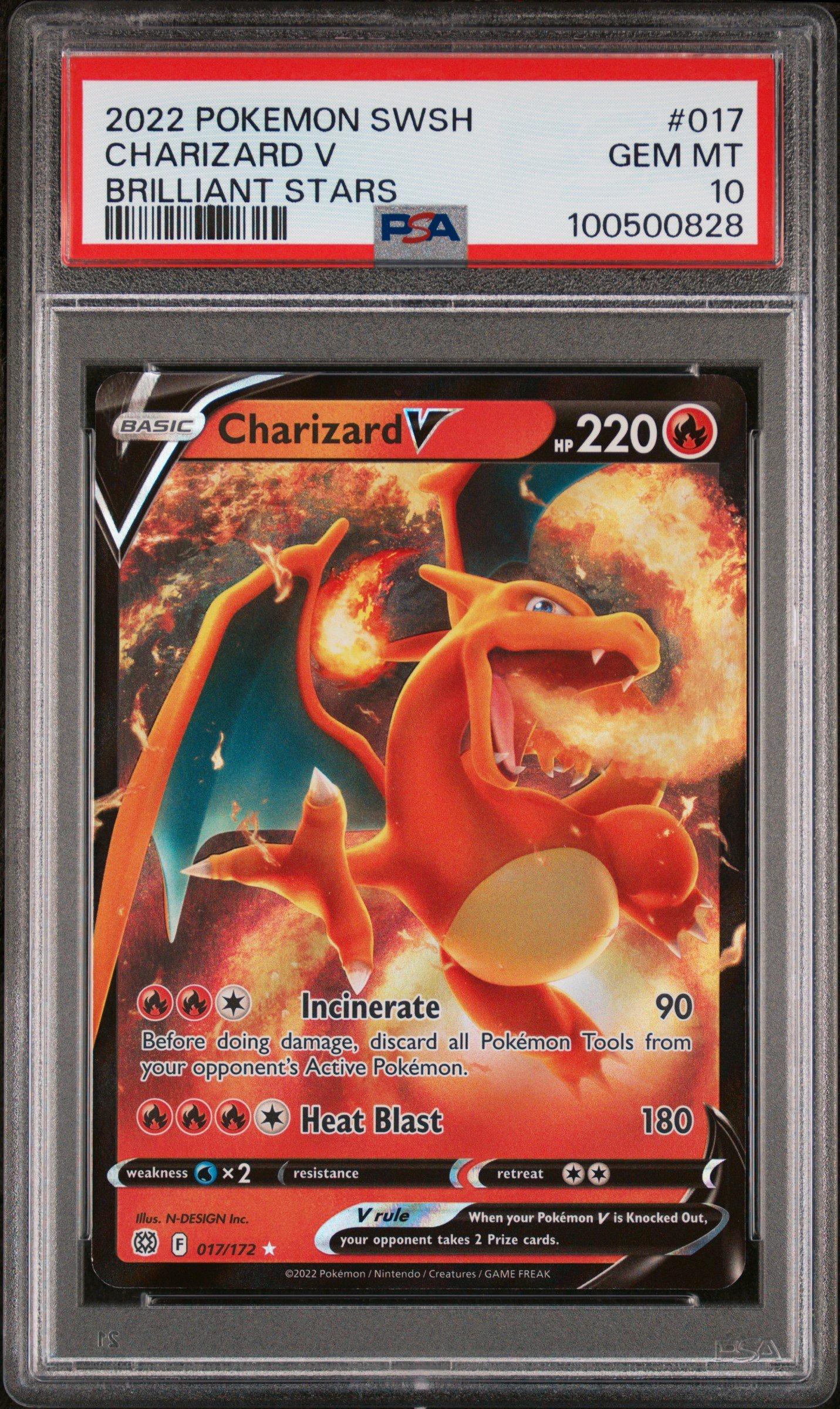 2022 Pokemon Sword & Shield Brilliant Stars 017 Charizard V PSA 10