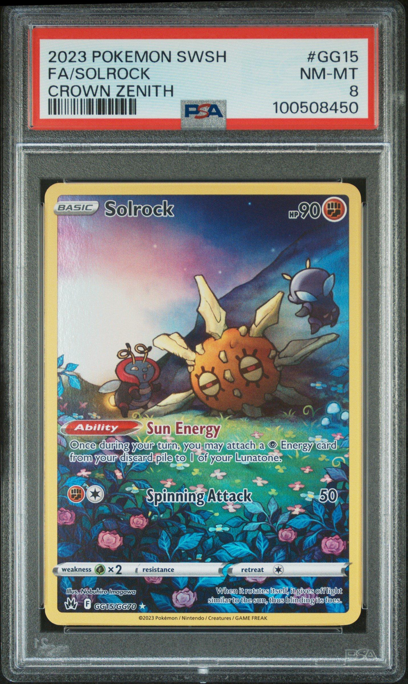 2023 Pokemon Sword And Shield Crown Zenith Gg15 Full Art/solrock PSA