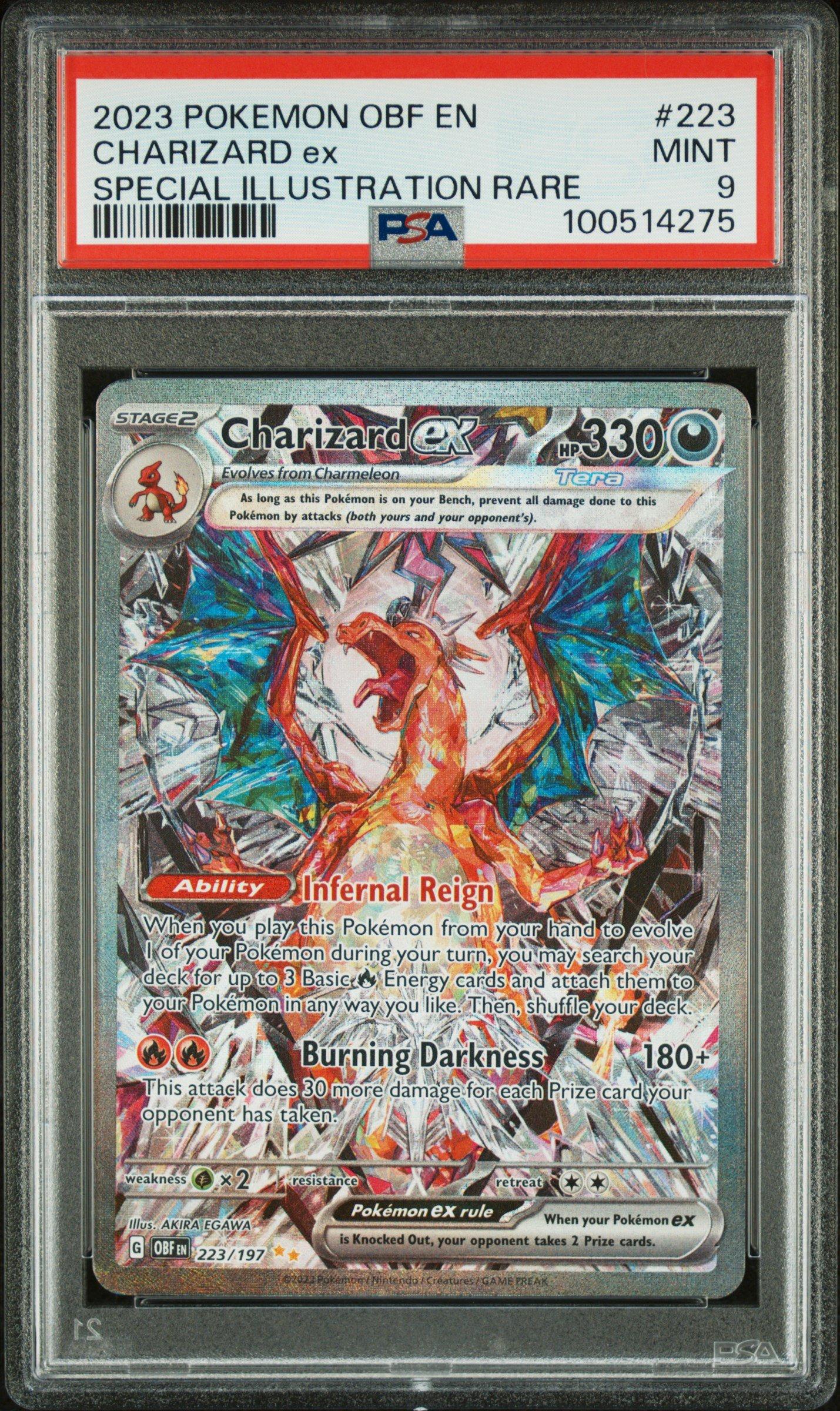 2023 Pokemon Obf En-obsidian Flames 223 Charizard Ex Special Illustration Rare PSA