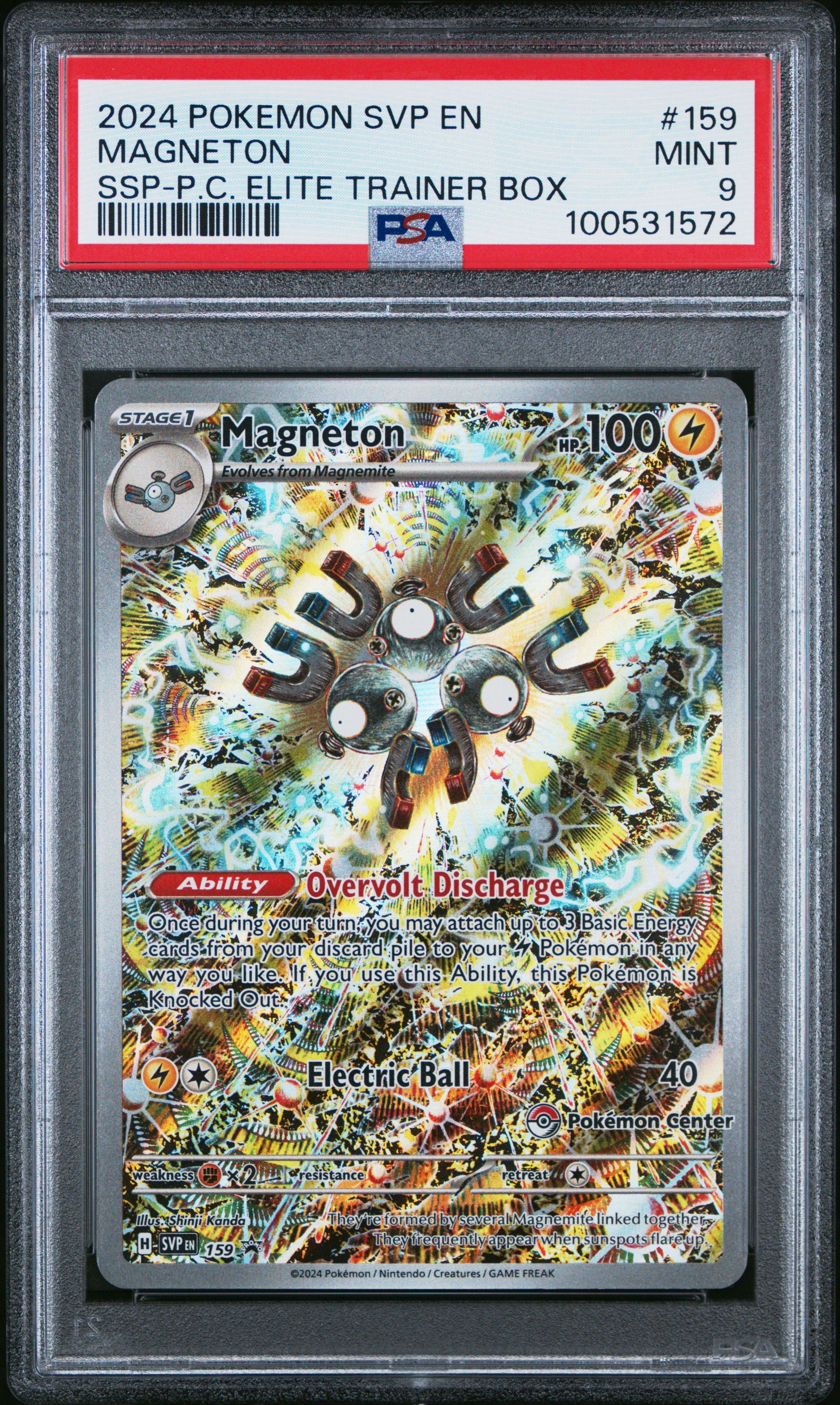2024 Pokemon Svp En-sv Black Star Promo 159 Magneton Surging Sparks Pokemon Center Elite Trainer Box PSA