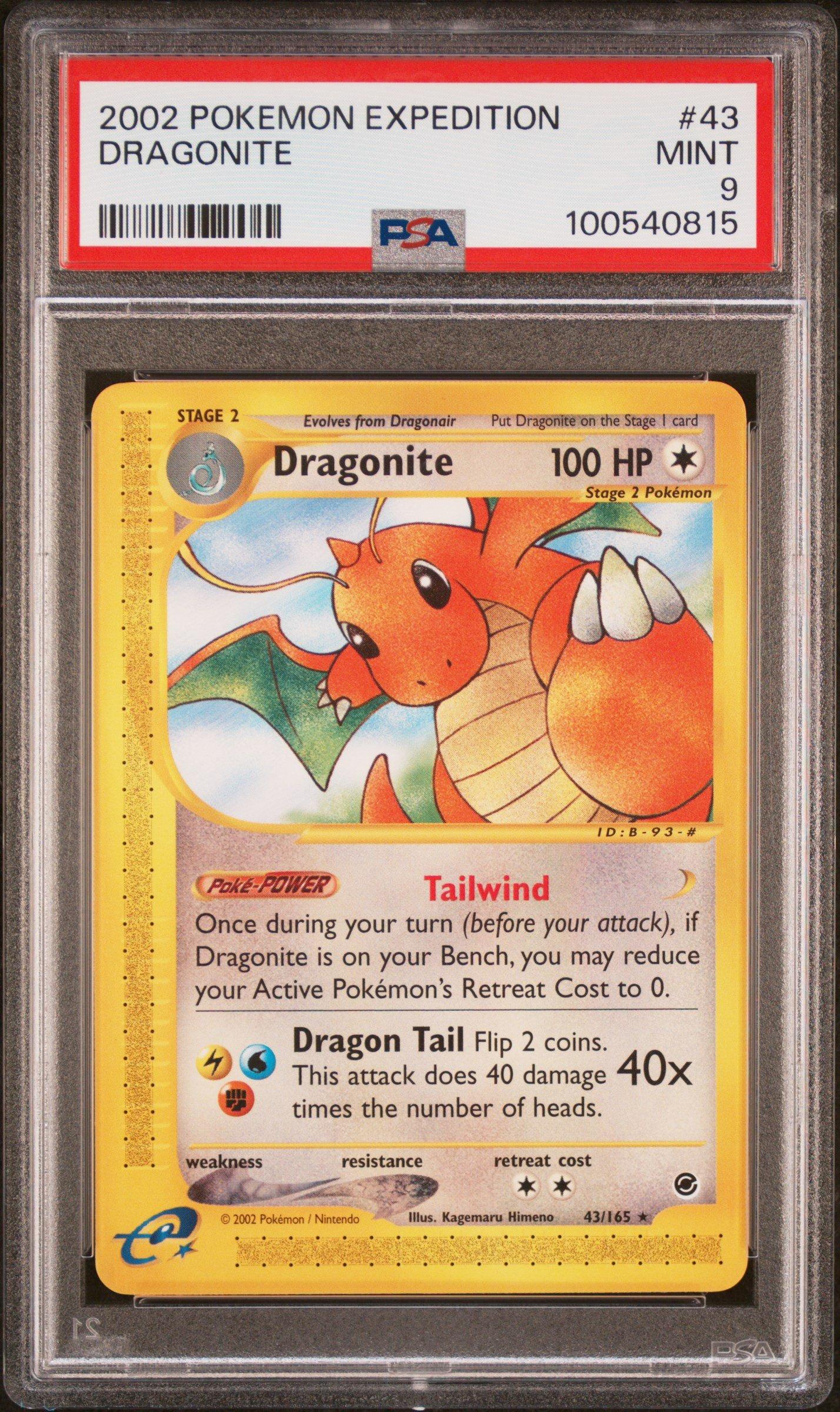 2002 Pokemon Expedition 43 Dragonite PSA