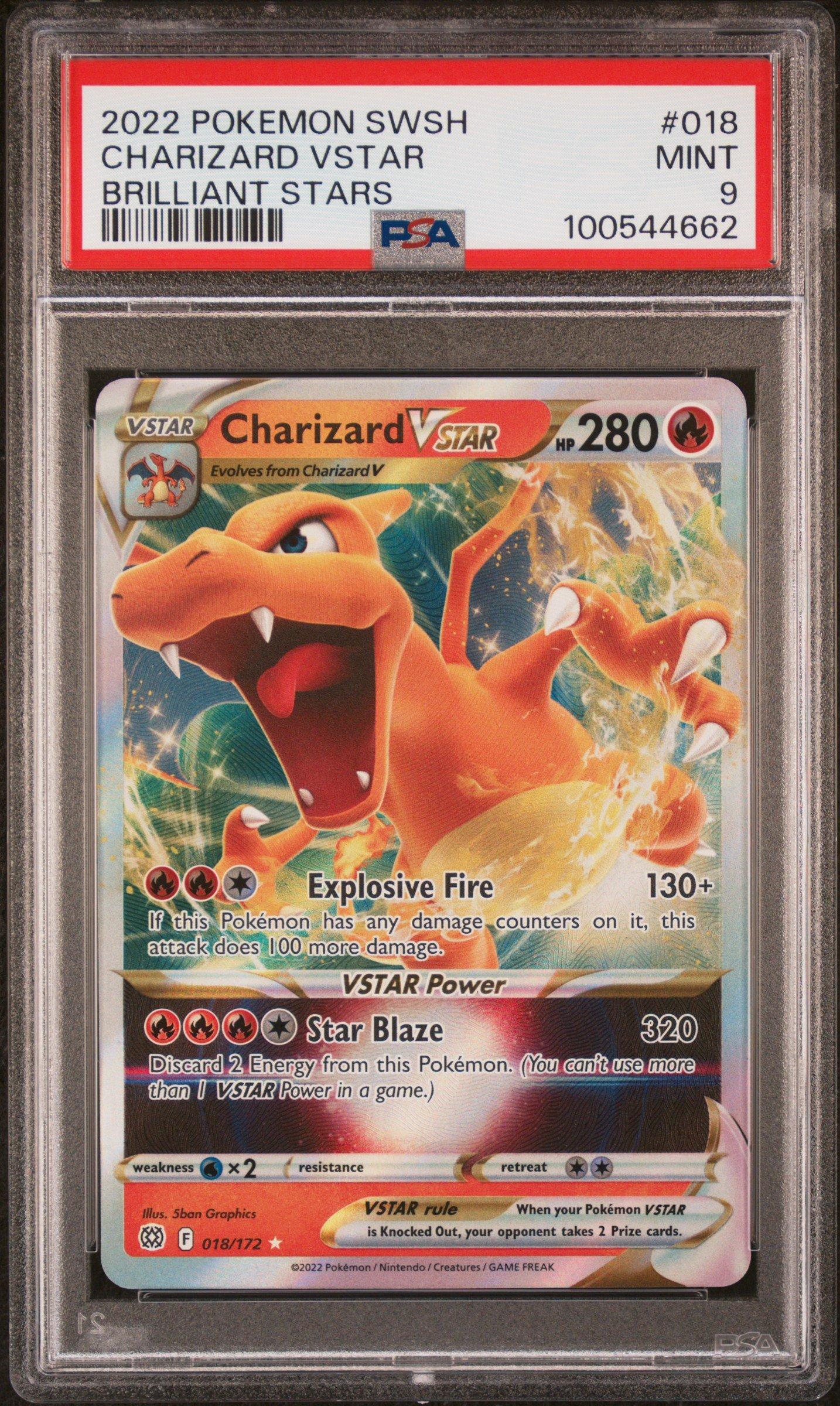 2022 Pokemon Sword & Shield Brilliant Stars 018 Charizard Vstar PSA