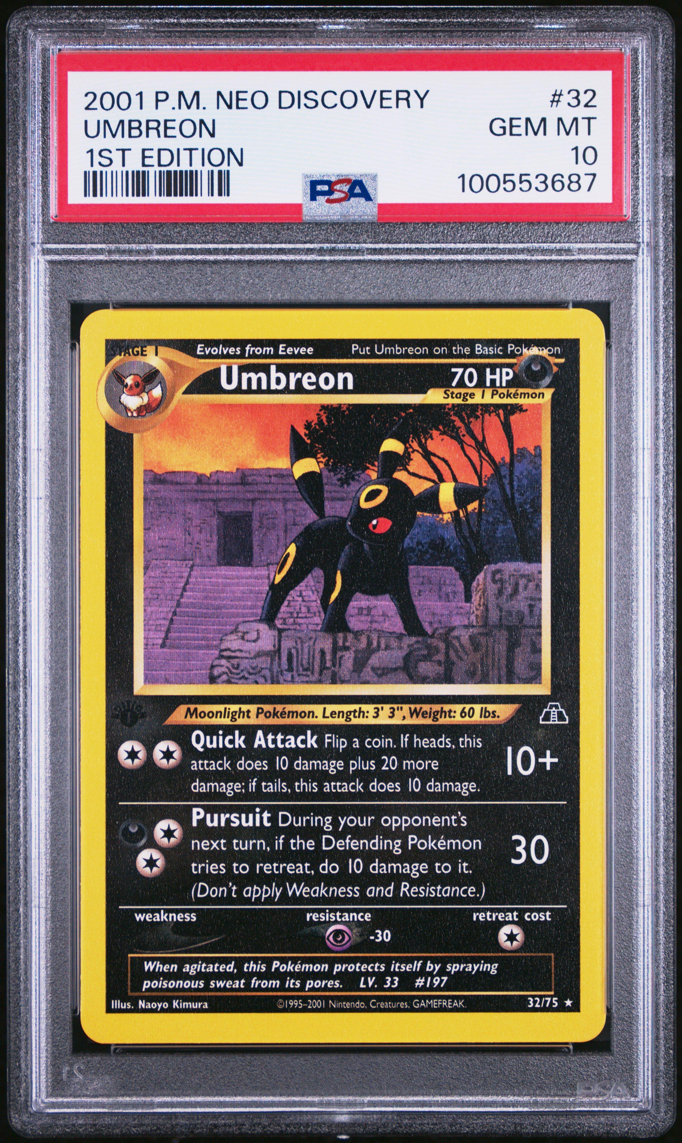 2001 Pokemon Neo Discovery 32 Umbreon 1st Edition PSA