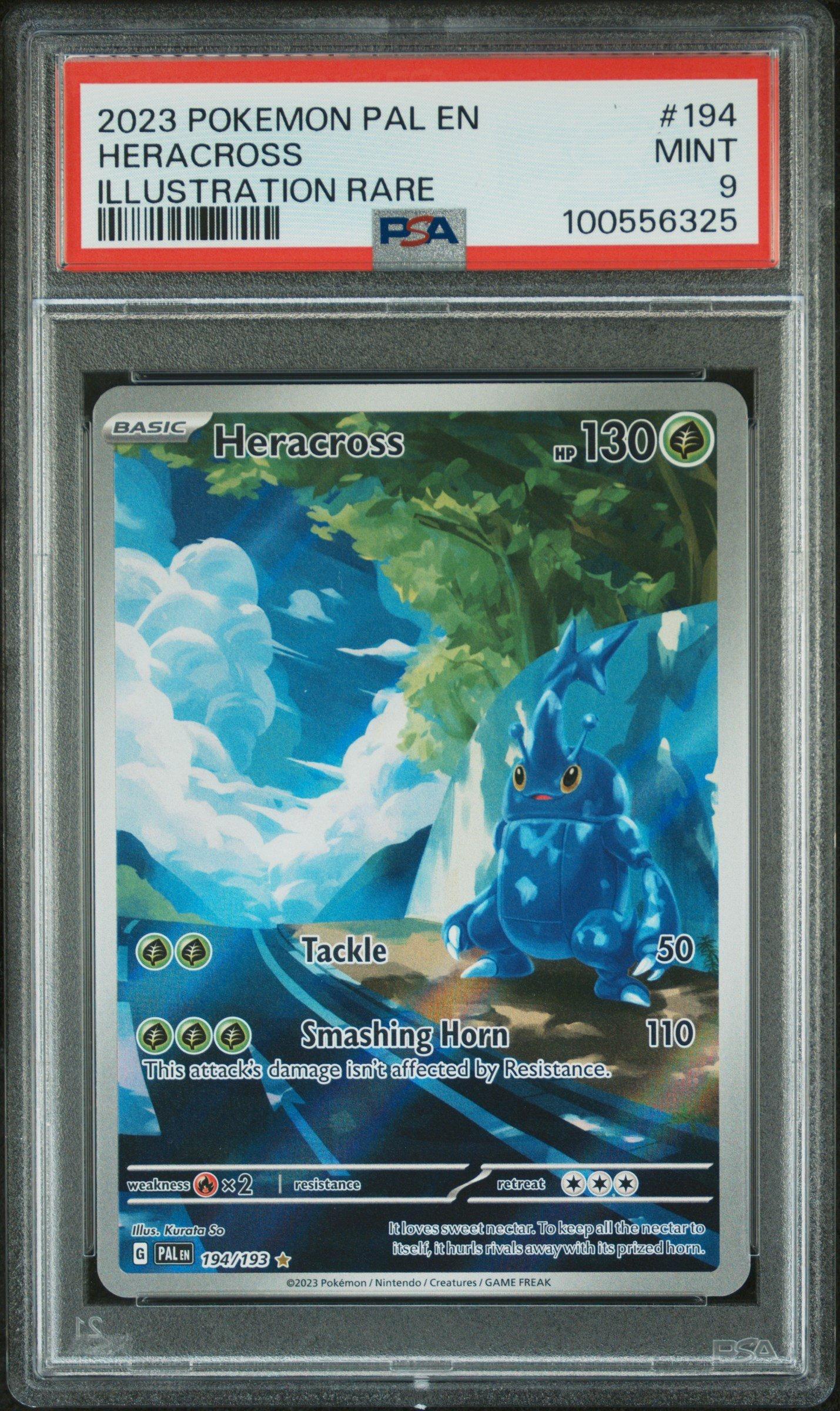2023 Pokemon Pal En-paldea Evolved 194 Heracross Illustration Rare PSA