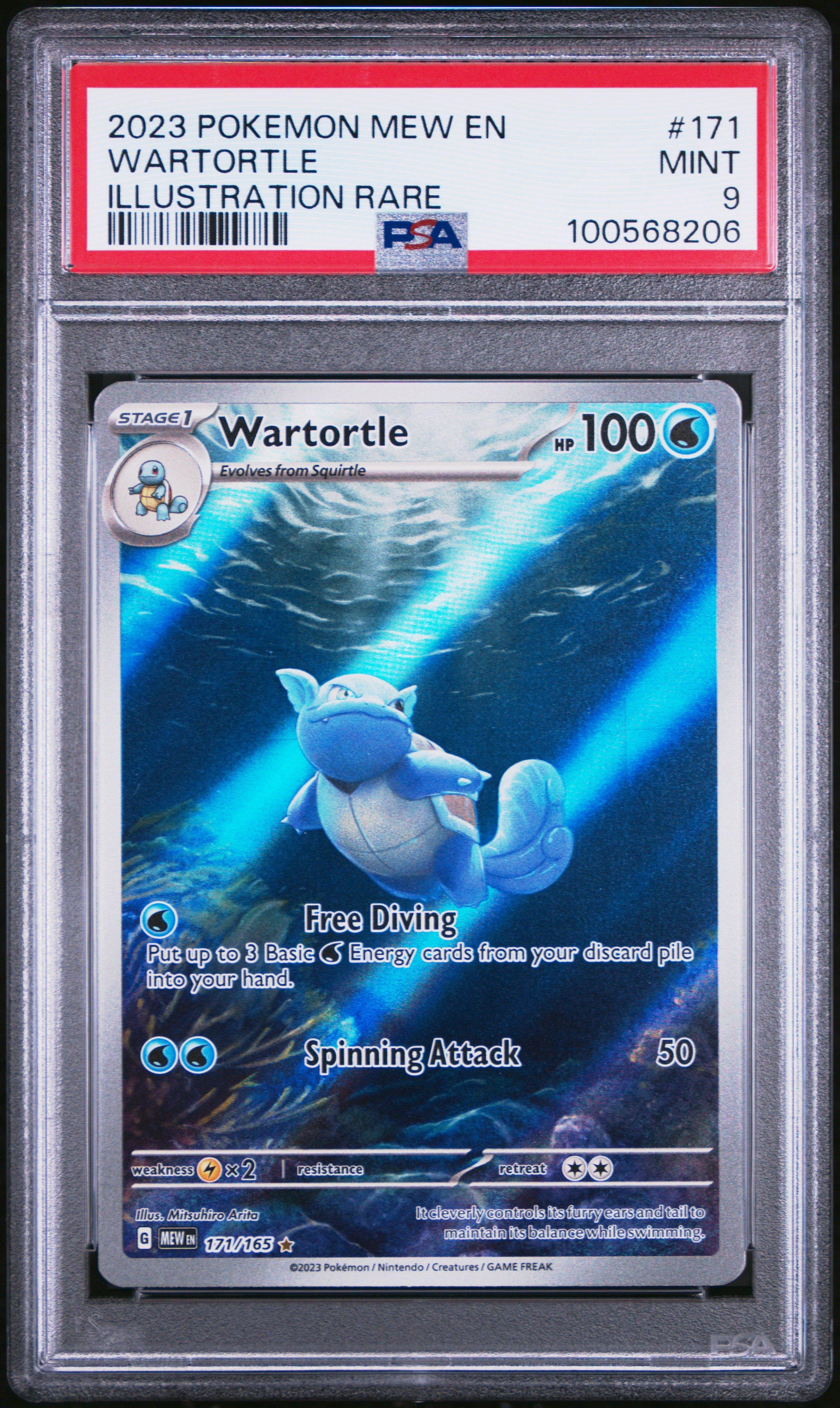 2023 Pokemon Mew En-151 171 Wartortle Illustration Rare PSA 9