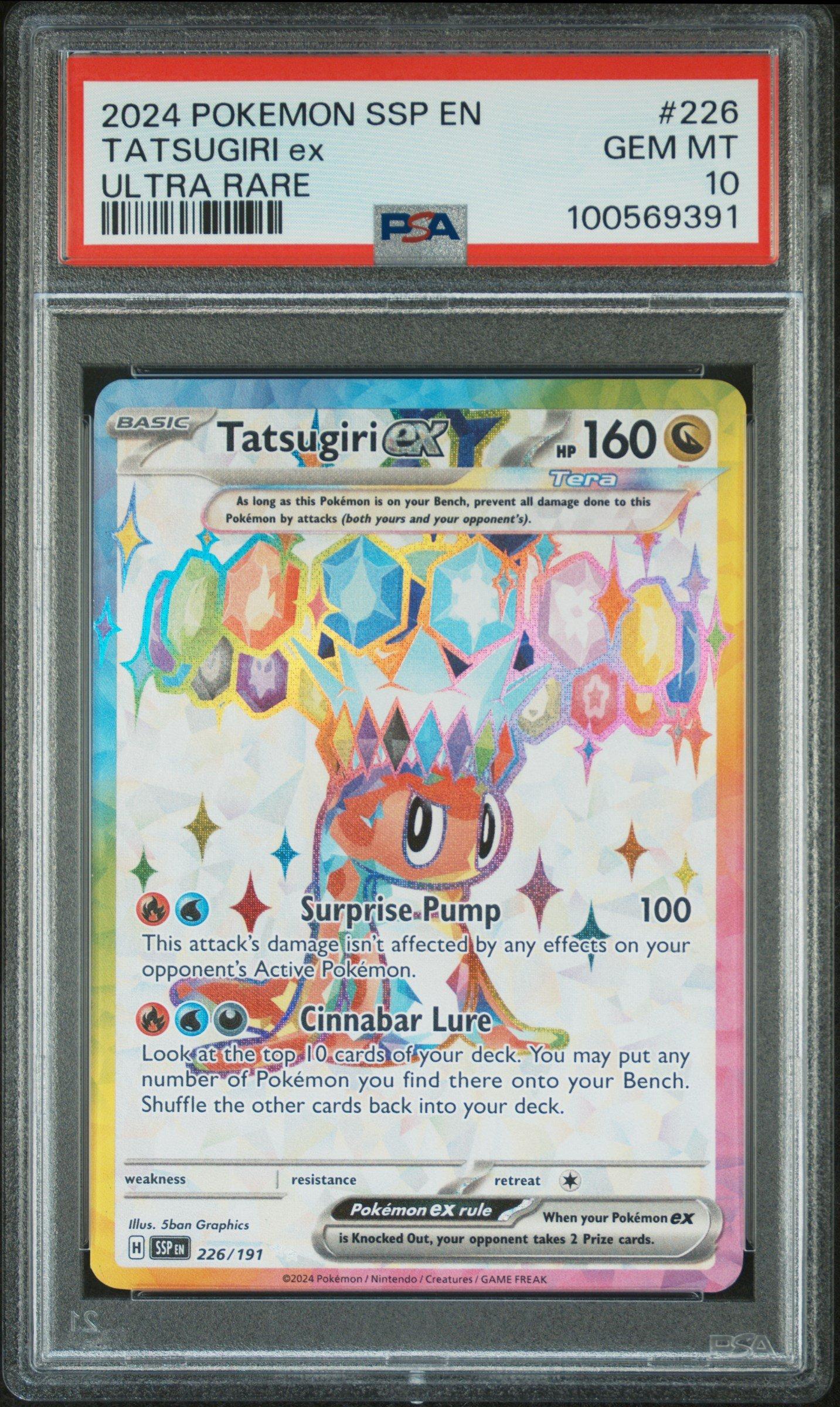 2024 Pokemon Ssp En-surging Sparks 226 Tatsugiri Ex Ultra Rare PSA