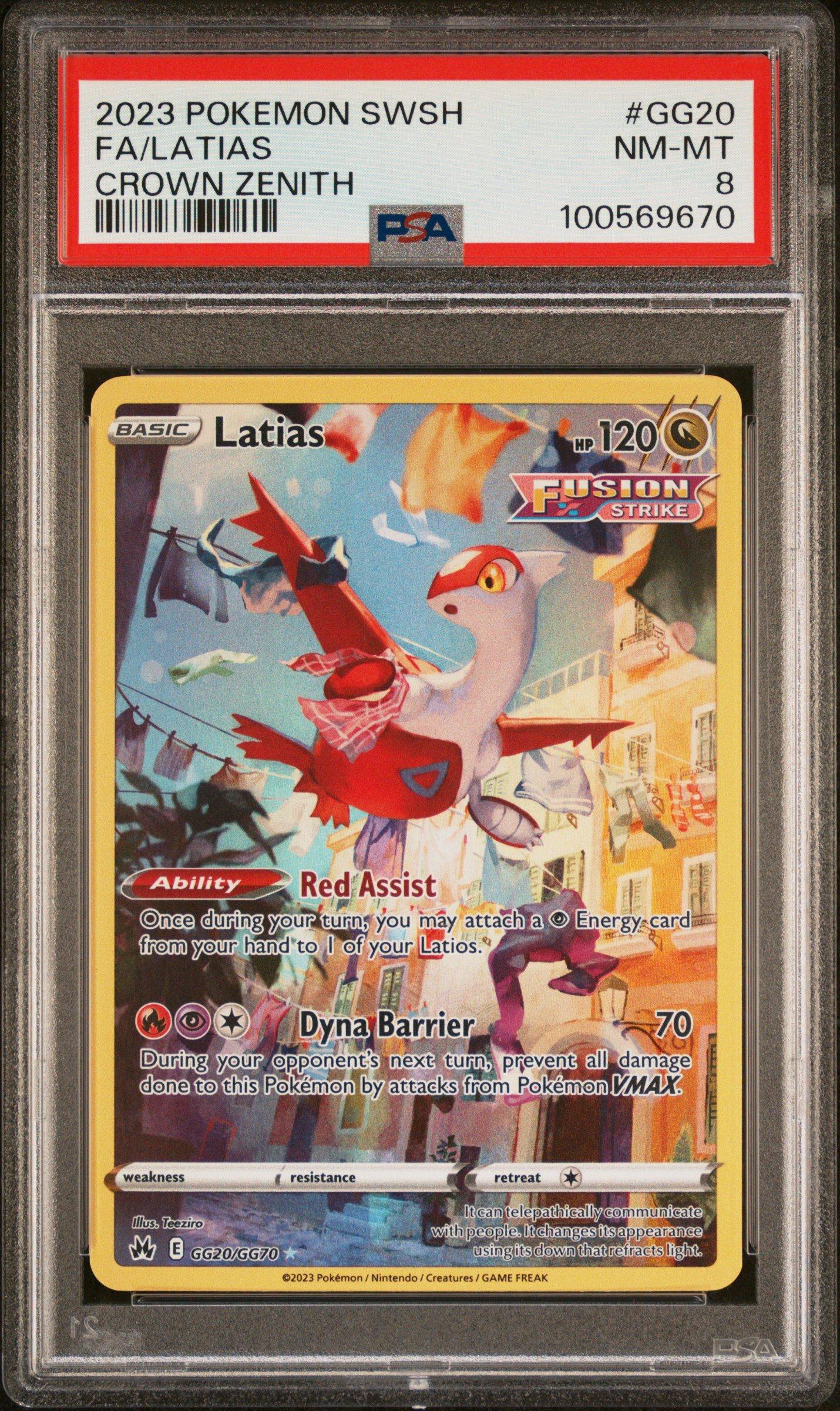 2023 Pokemon Sword And Shield Crown Zenith Gg20 Full Art/latias PSA 8