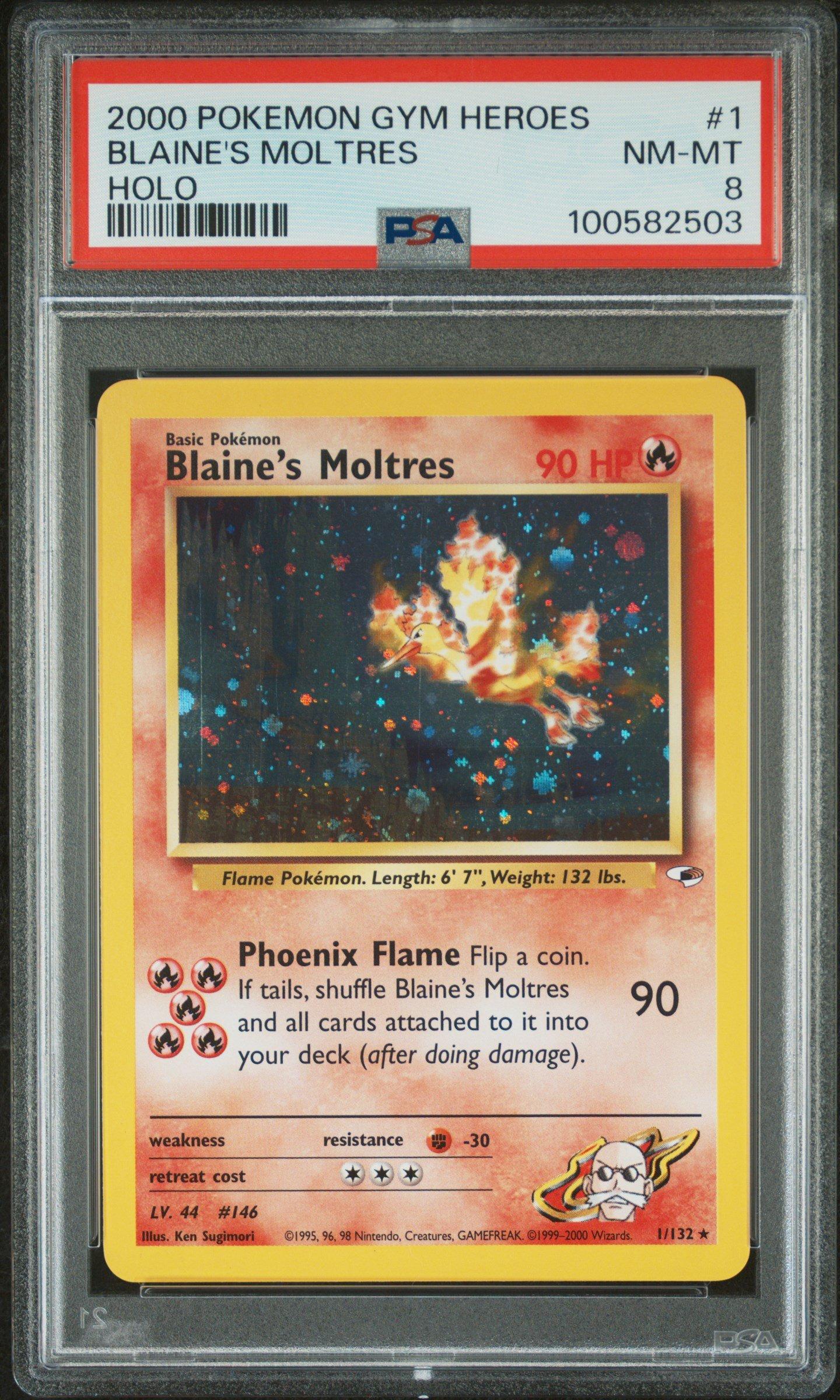 2000 Pokemon Gym Heroes 1 Blaine's Moltres Holo PSA