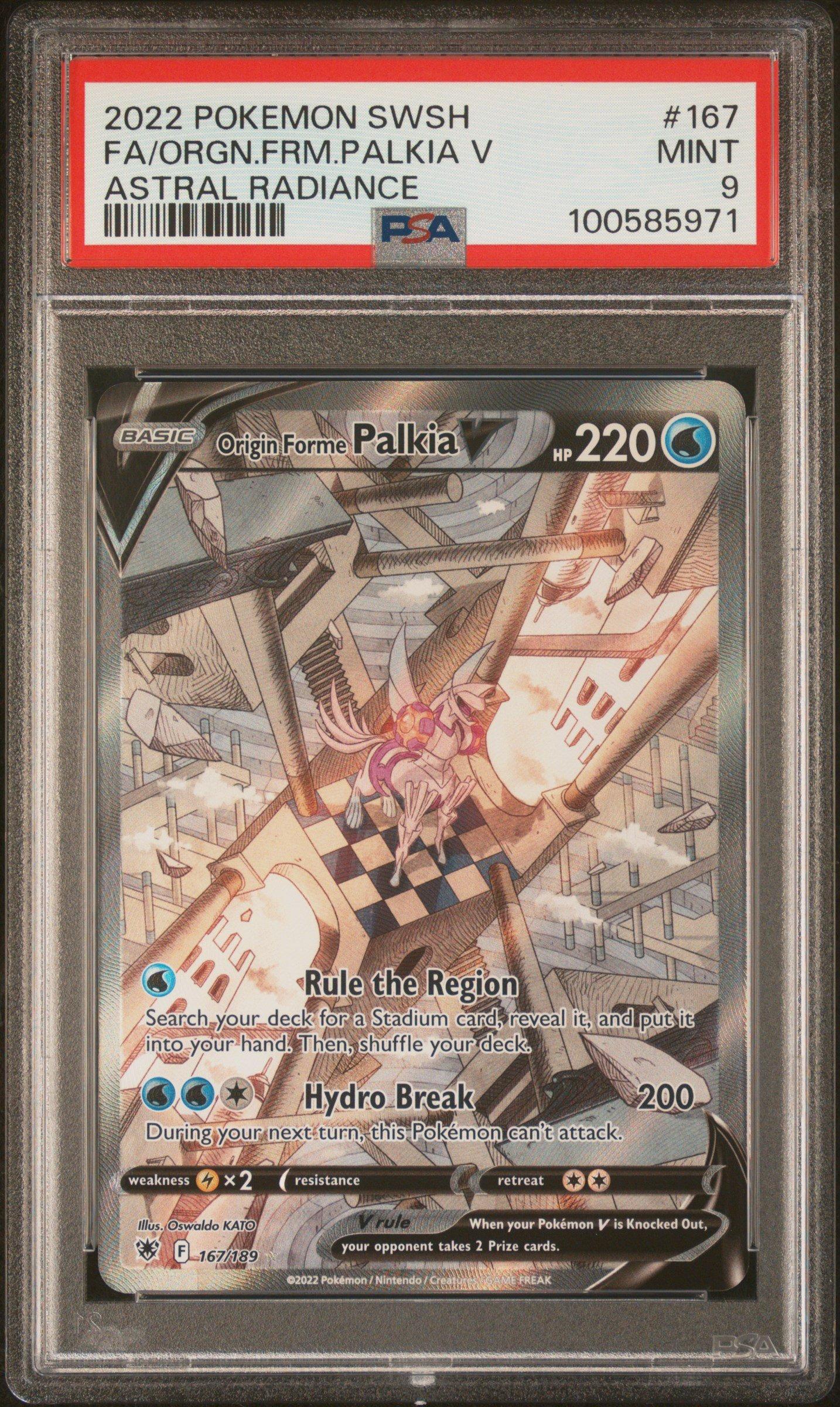 2022 Pokemon Sword & Shield Astral Radiance 167 Full Art/origin Forme Palkia V PSA
