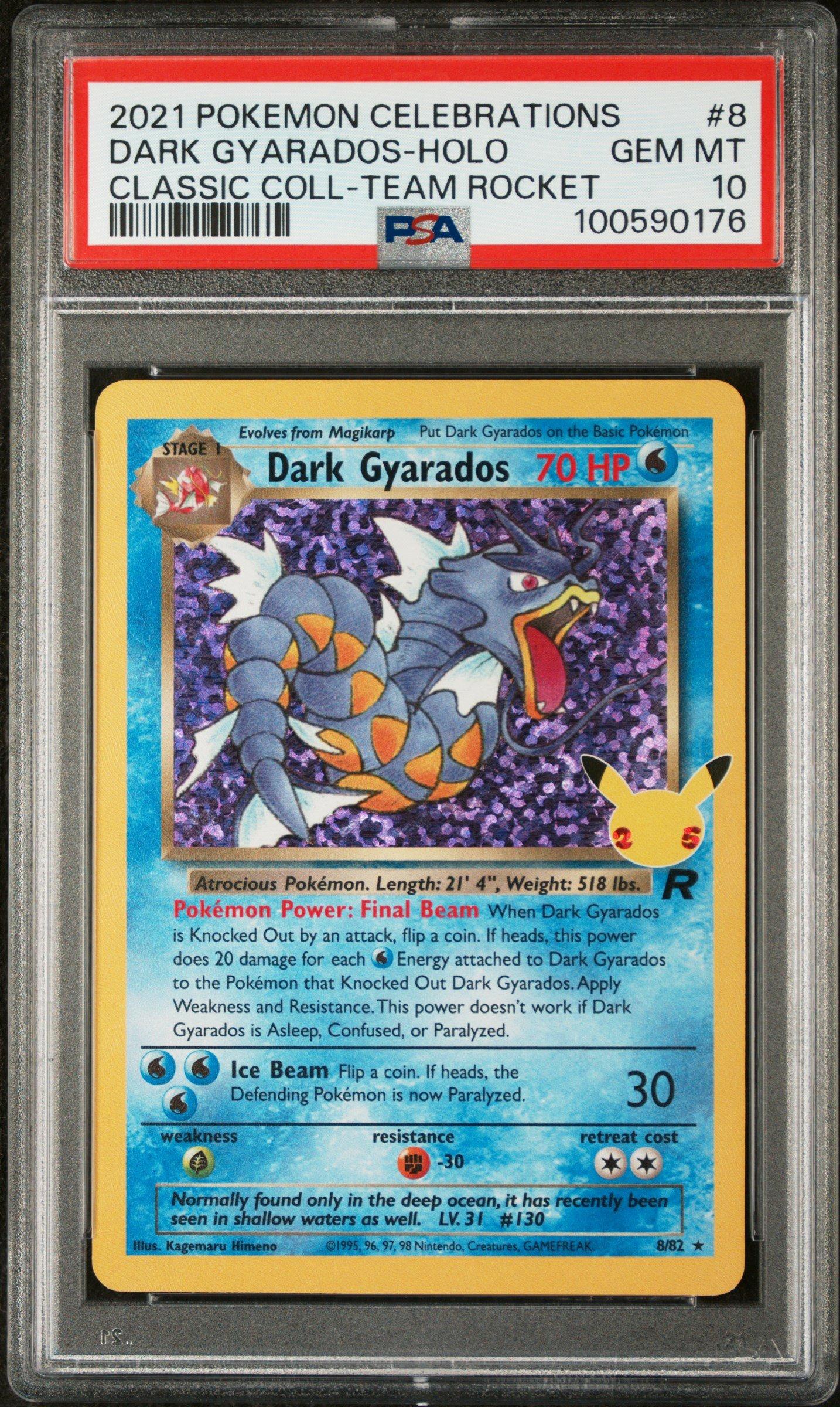 2021 Pokemon Celebrations Classic Collection 8 Dark Gyarados-holo PSA