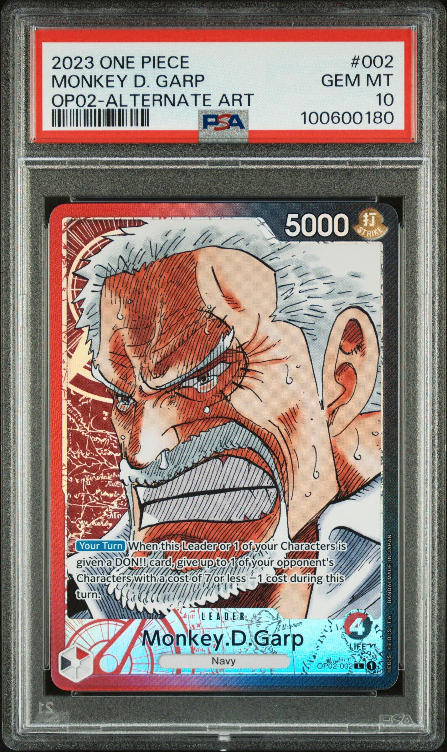 2023 One Piece Op02-paramount War Monkey D. Garp Alternate Art PSA 10