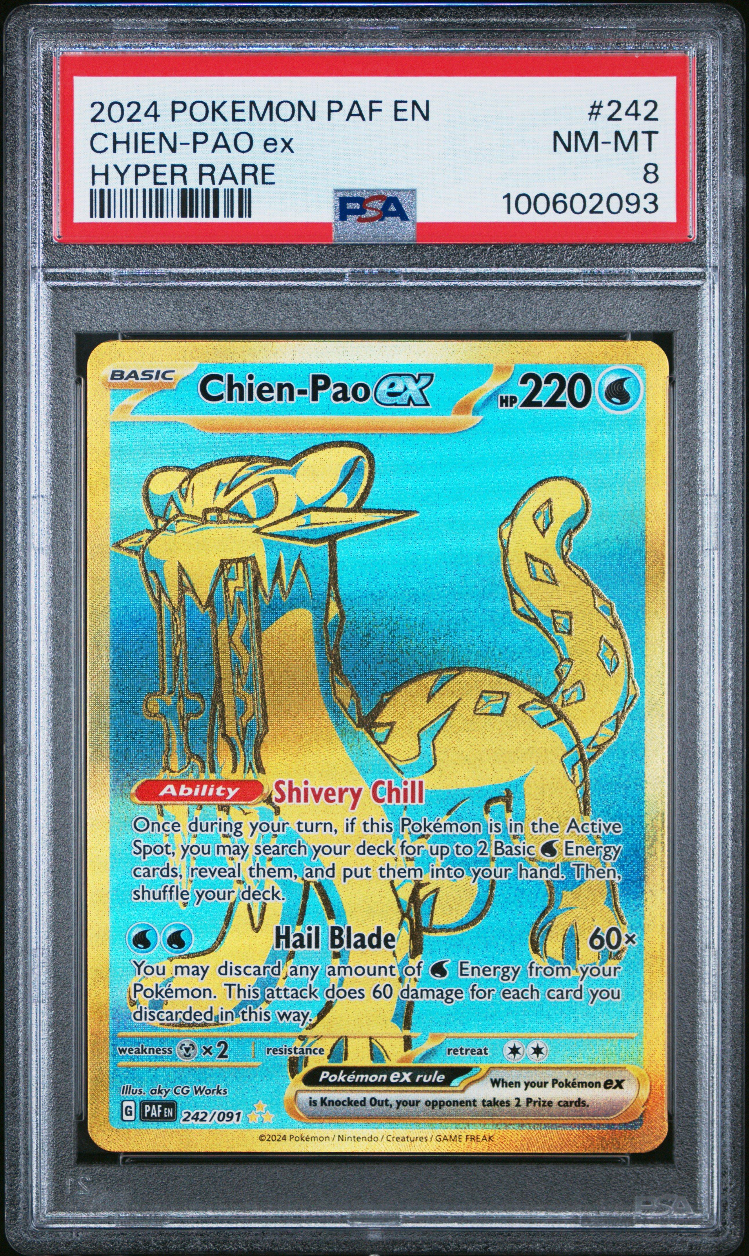 2024 Pokemon Paf En-paldean Fates 242 Chien-pao Ex Hyper Rare PSA