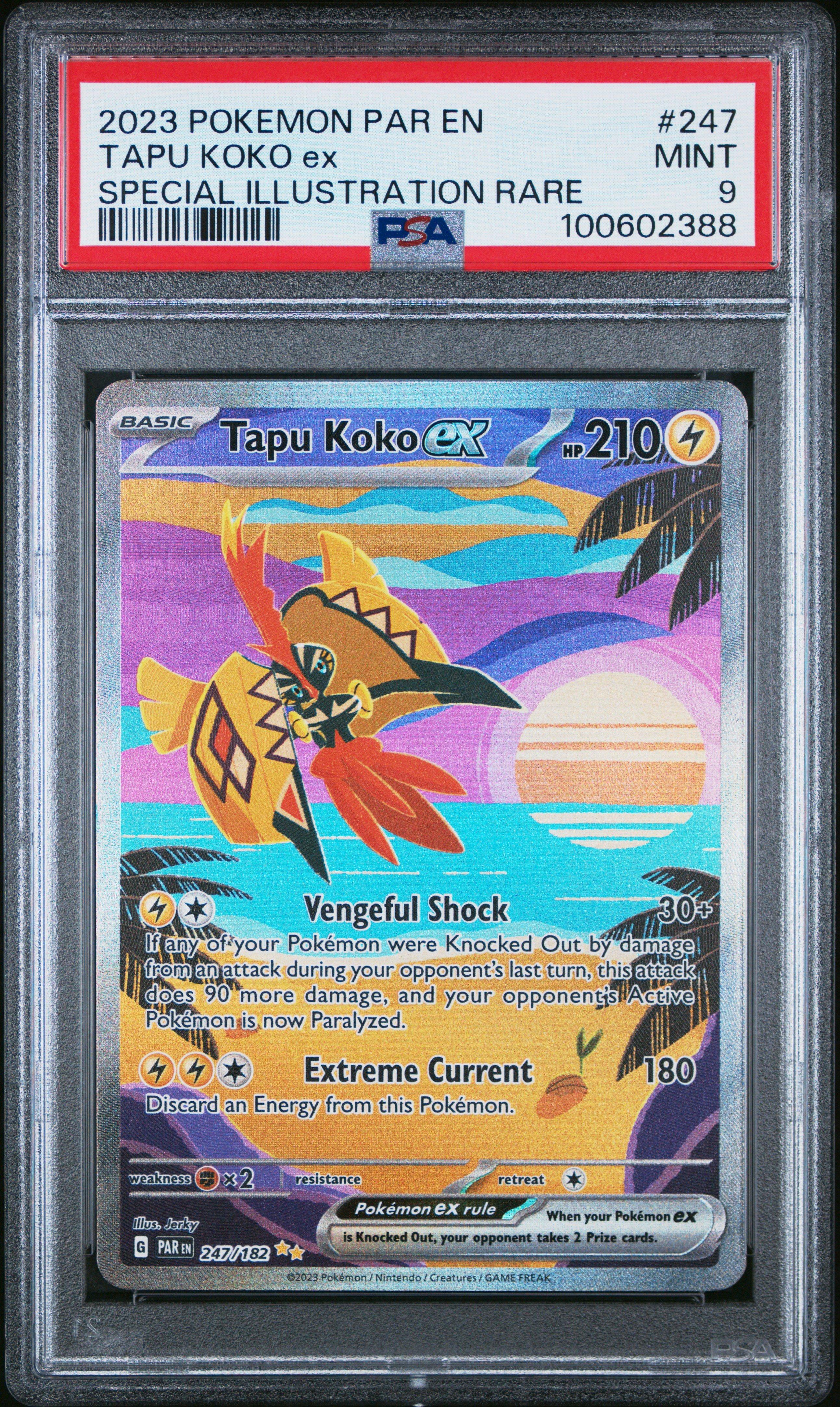 2023 Pokemon Par En-paradox Rift 247 Tapu Koko Ex Special Illustration Rare PSA