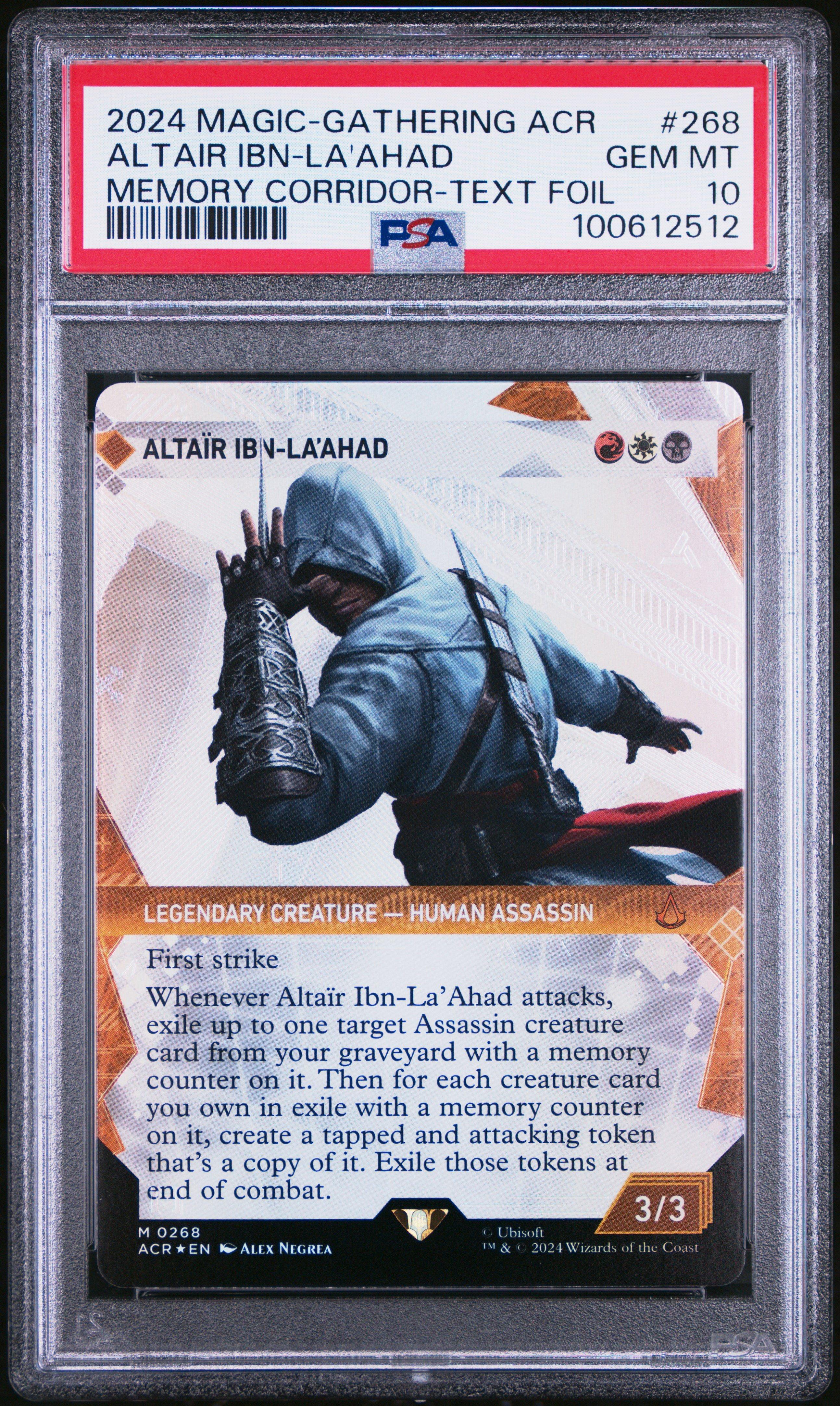 2024 Magic The Gathering Assassin's Creed 268 Altair Ibn-la'ahad Memory Corridor Showcase-textured Foil PSA 10