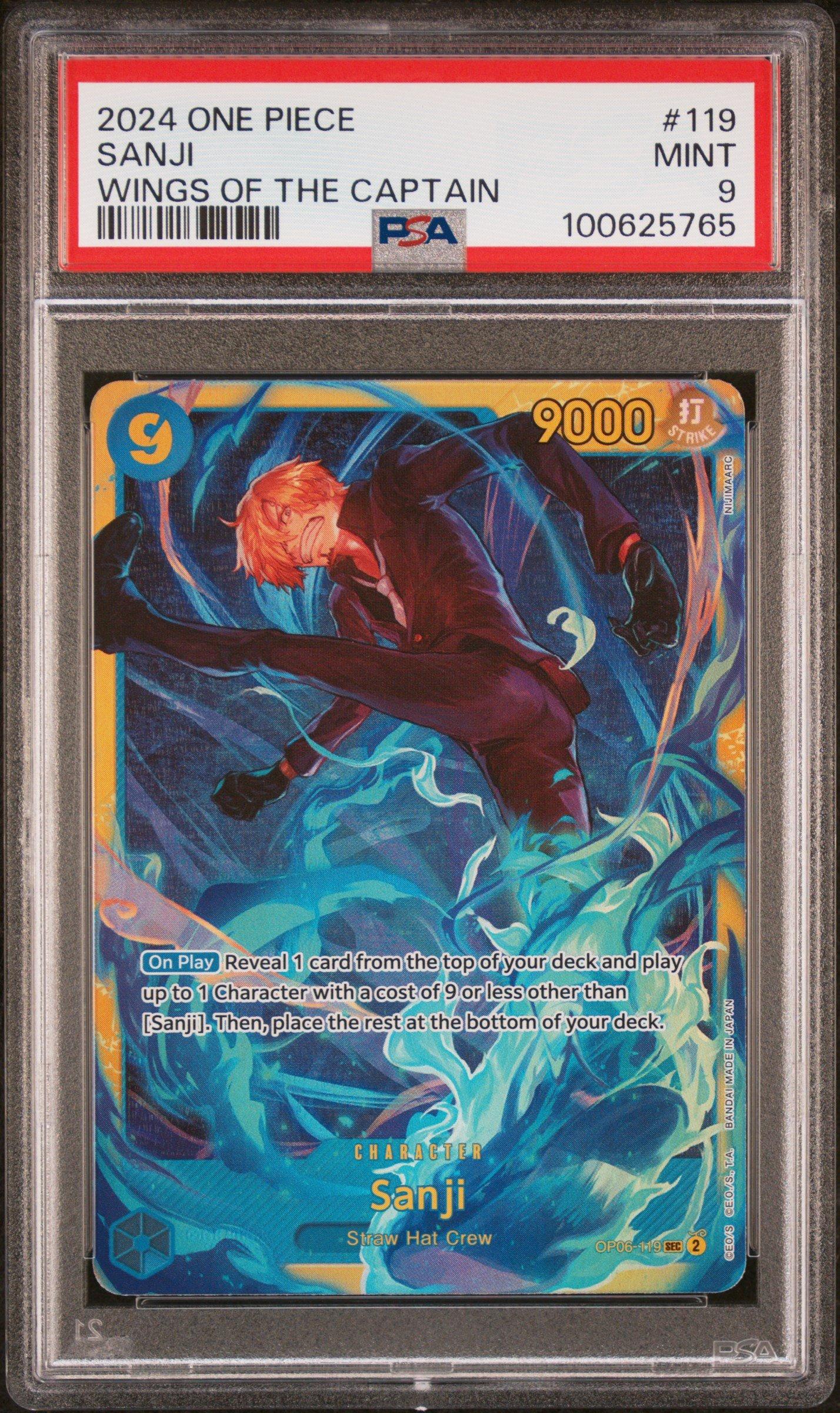 2024 One Piece Op06-wings Of The Captain 119 Sanji PSA 9 Graded