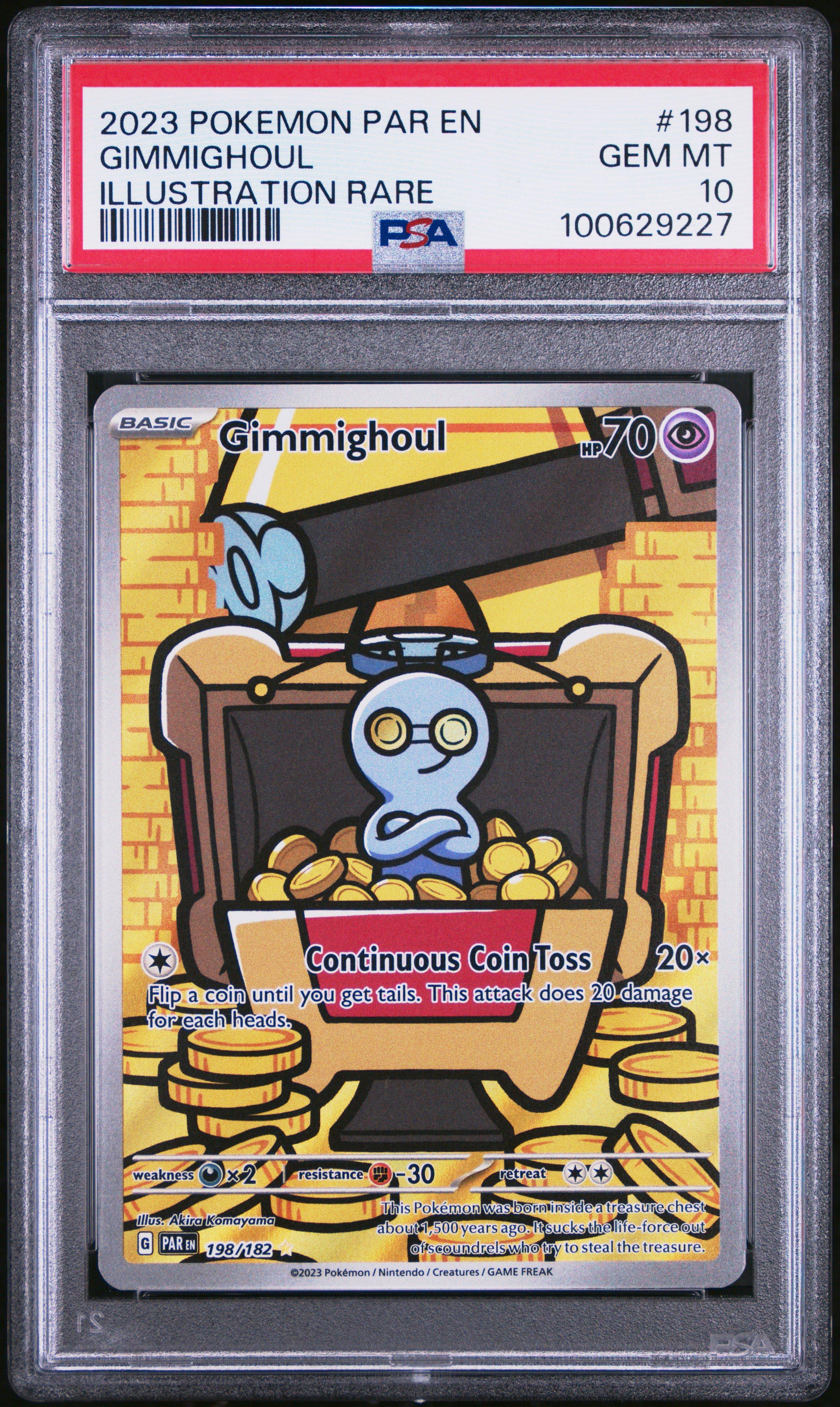 2023 Pokemon Par En-paradox Rift 198 Gimmighoul Illustration Rare