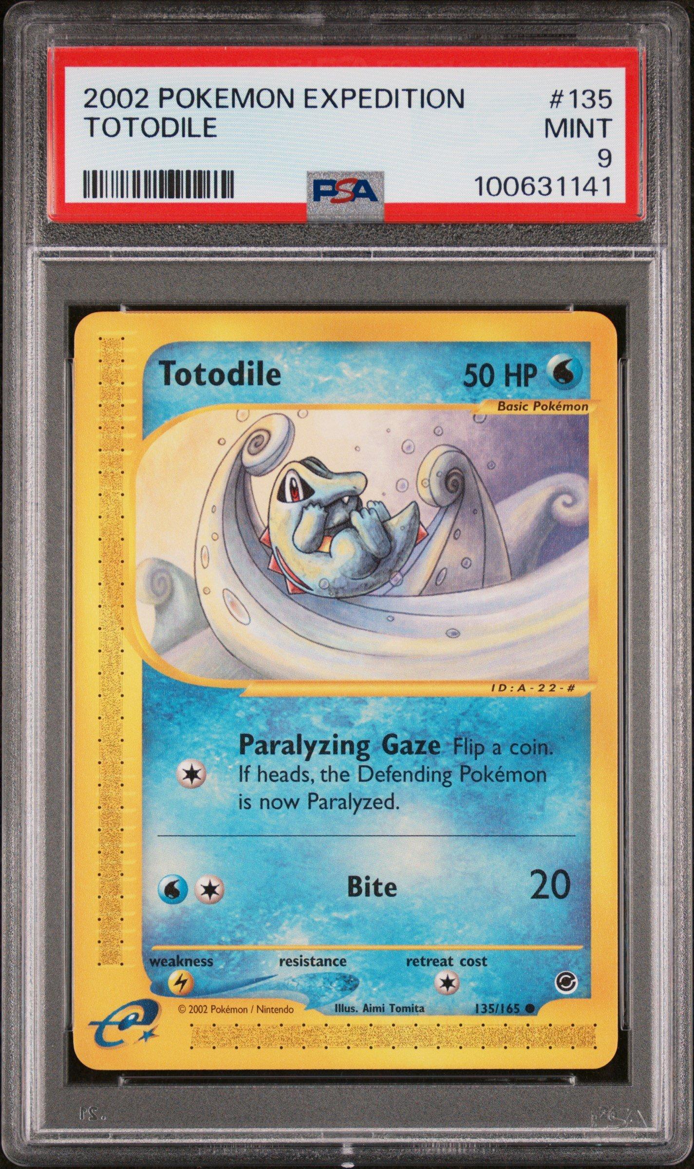 2002 Pokemon Expedition 135 Totodile PSA 9