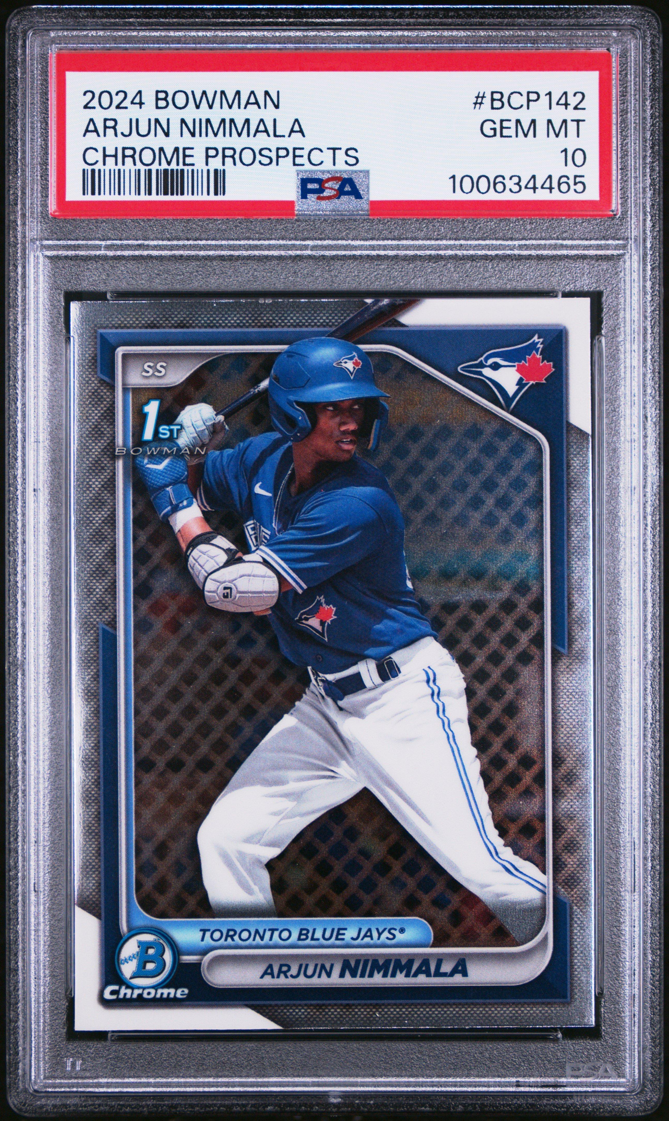 2024 Bowman Chrome Prospects Bcp142 Arjun Nimmala PSA 10