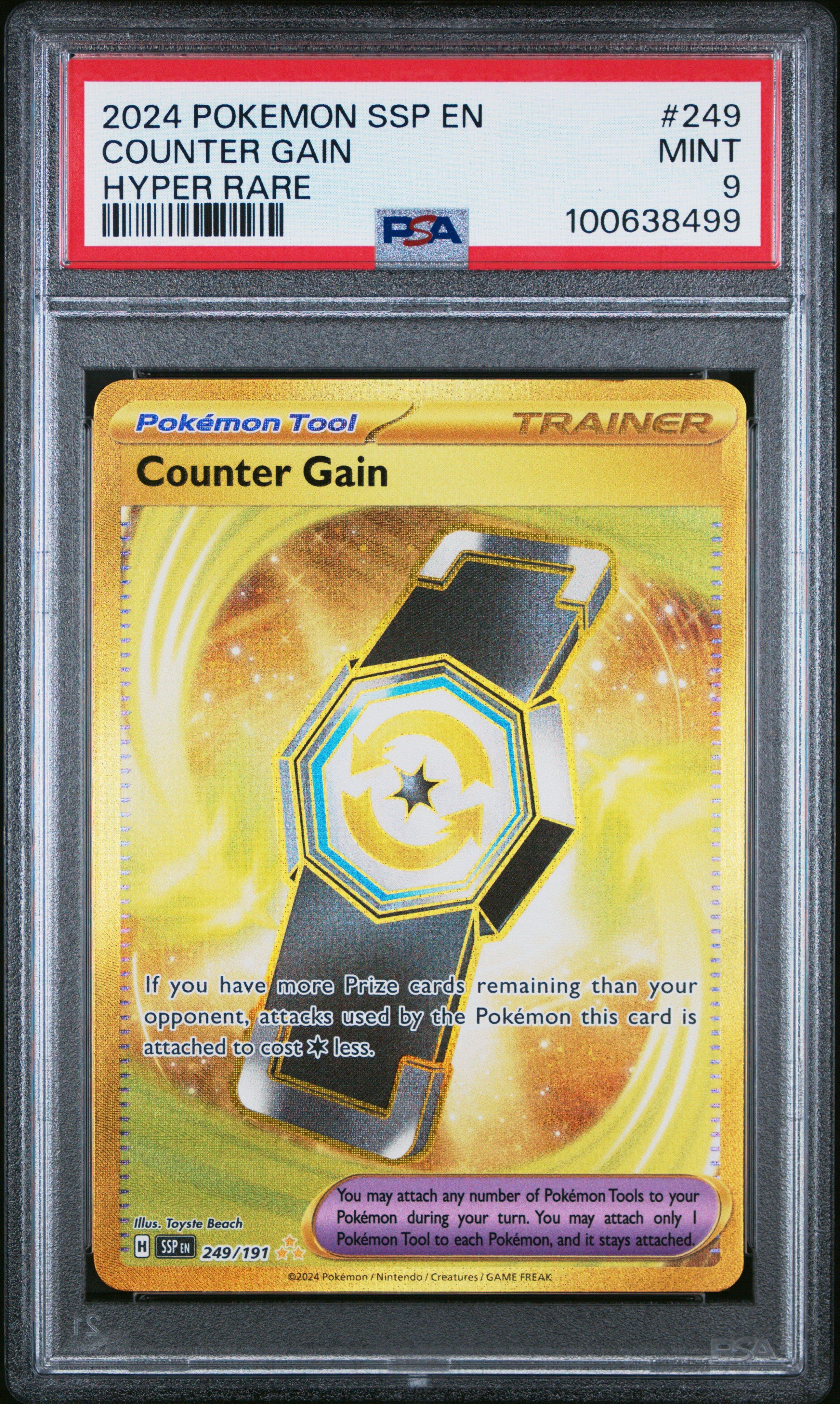 2024 Pokemon Ssp En-surging Sparks 249 Counter Gain Hyper Rare PSA