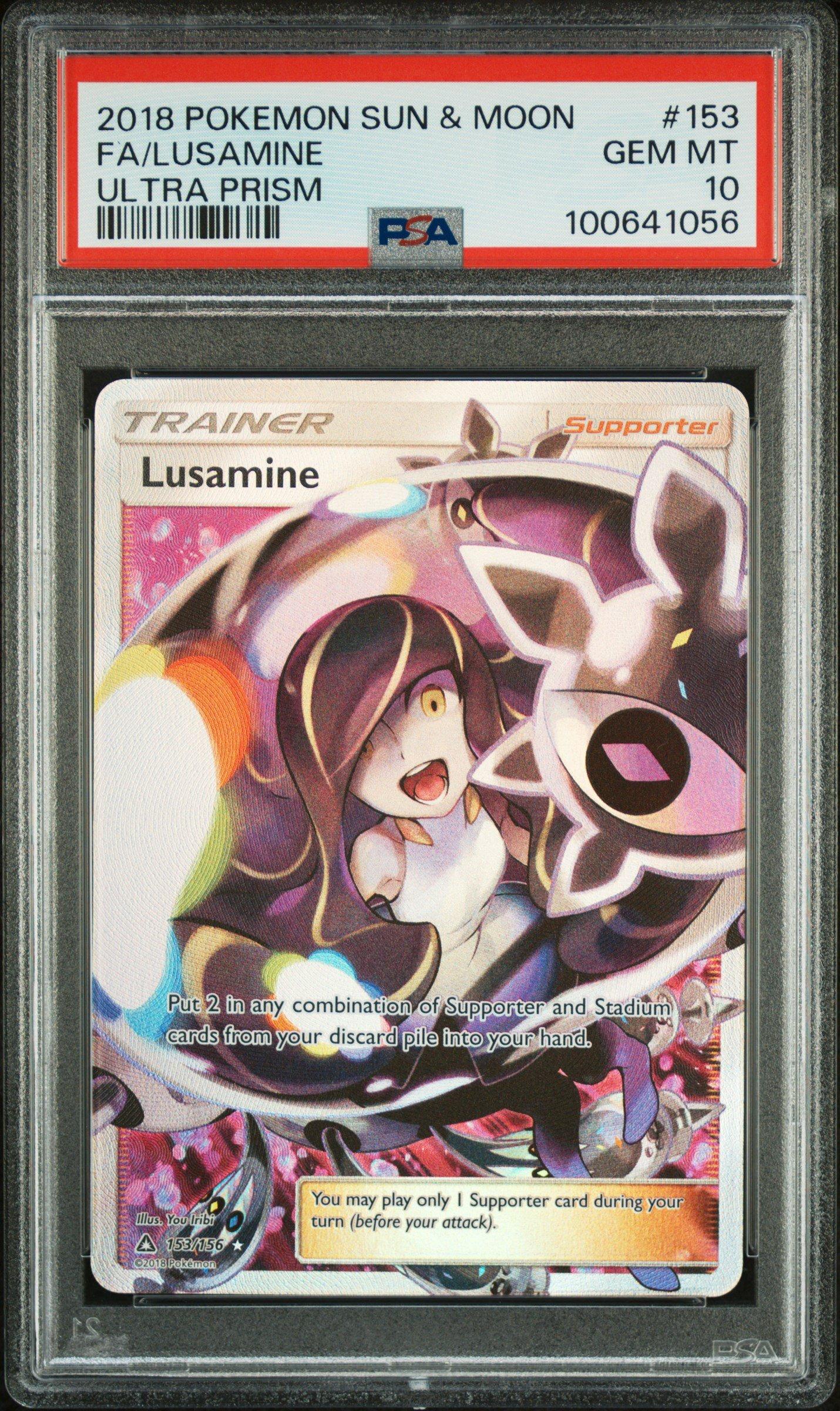 2018 Pokemon Sun & Moon Ultra Prism 153 Full Art/lusamine PSA 10
