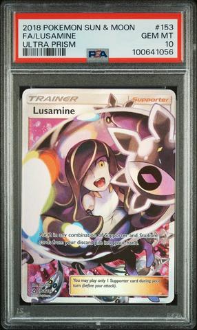 2018 Pokemon Sun & Moon Ultra Prism 153 Full Art/lusamine PSA 10