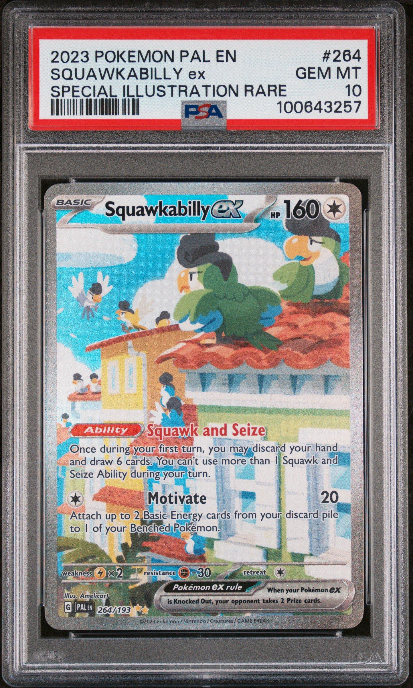 2023 Pokemon Pal En-paldea Evolved 264 Squawkabilly Ex Special Illustration Rare PSA