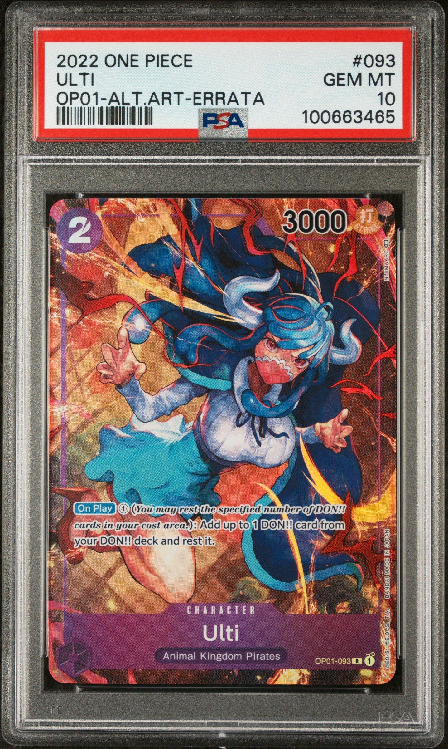 2022 One Piece Romance Dawn 093 Ulti Alternate Art-errata PSA 10