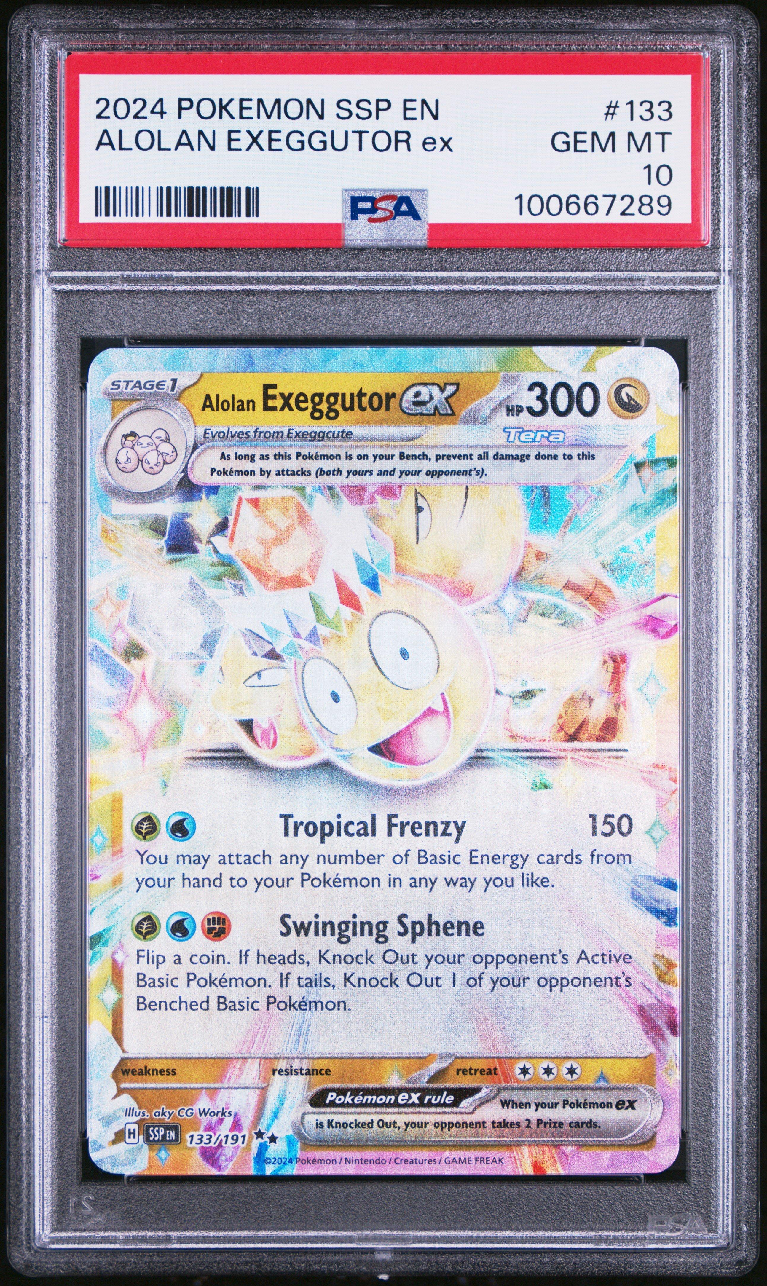 2024 Pokemon Ssp En-surging Sparks 133 Alolan Exeggutor Ex PSA