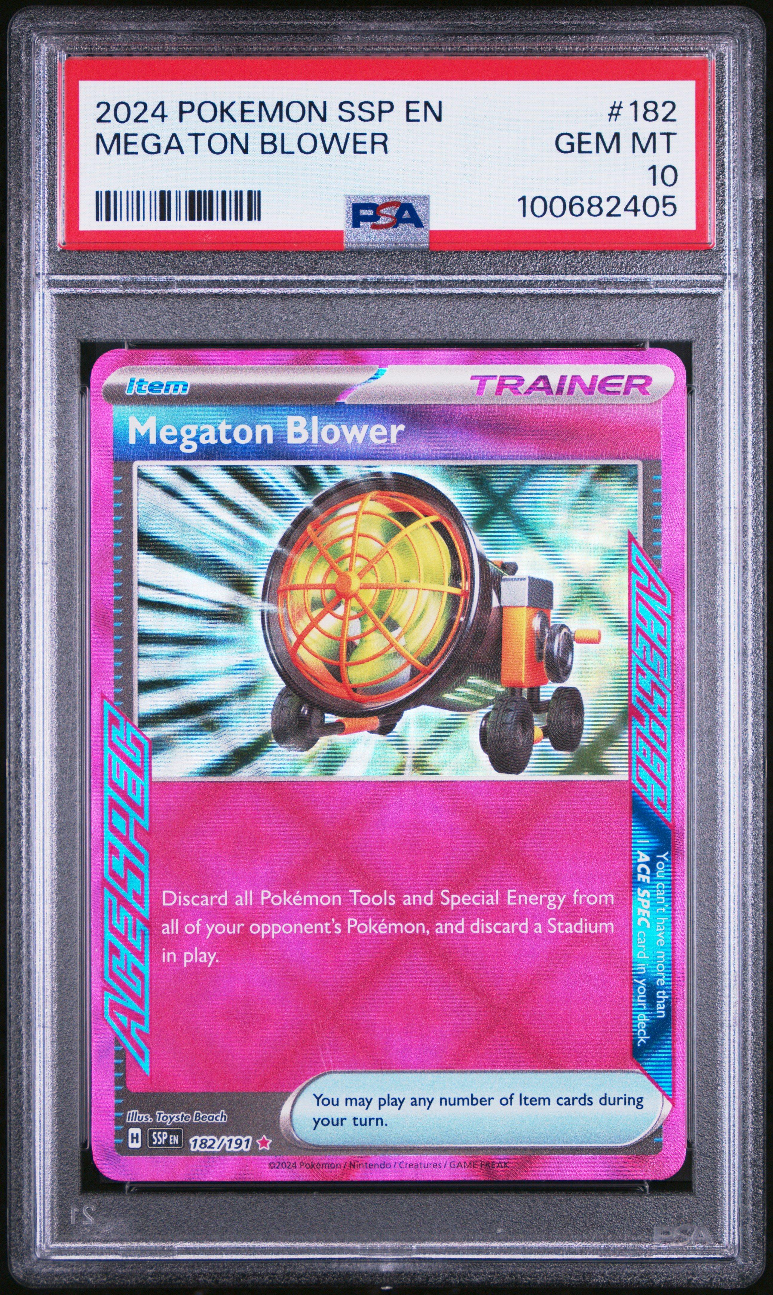 2024 Pokemon Ssp En-surging Sparks 182 Megaton Blower PSA 10