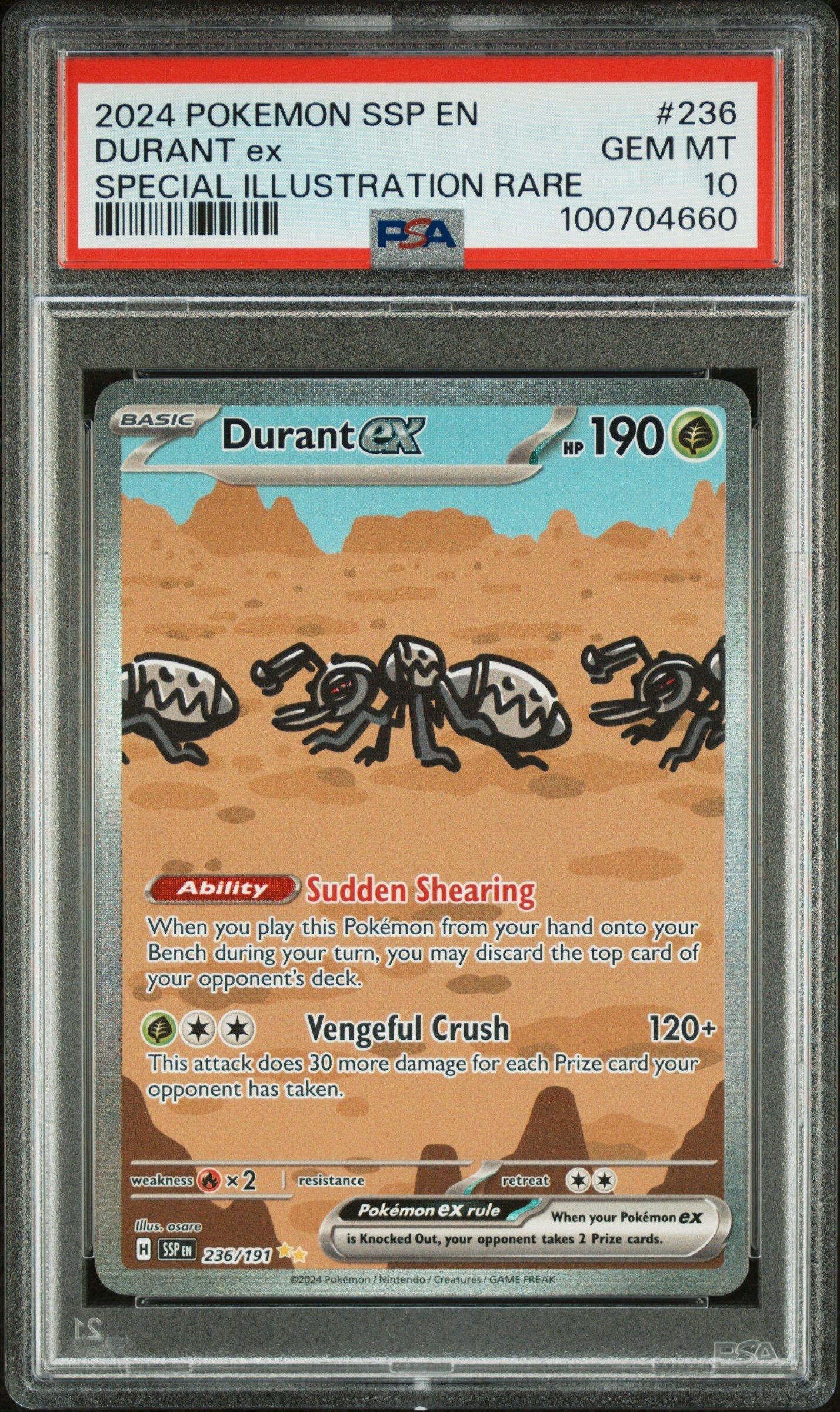 ポケモンカード PSA10 2024 Pokemon Ssp En-surging Sparks 236 Durant Ex Special