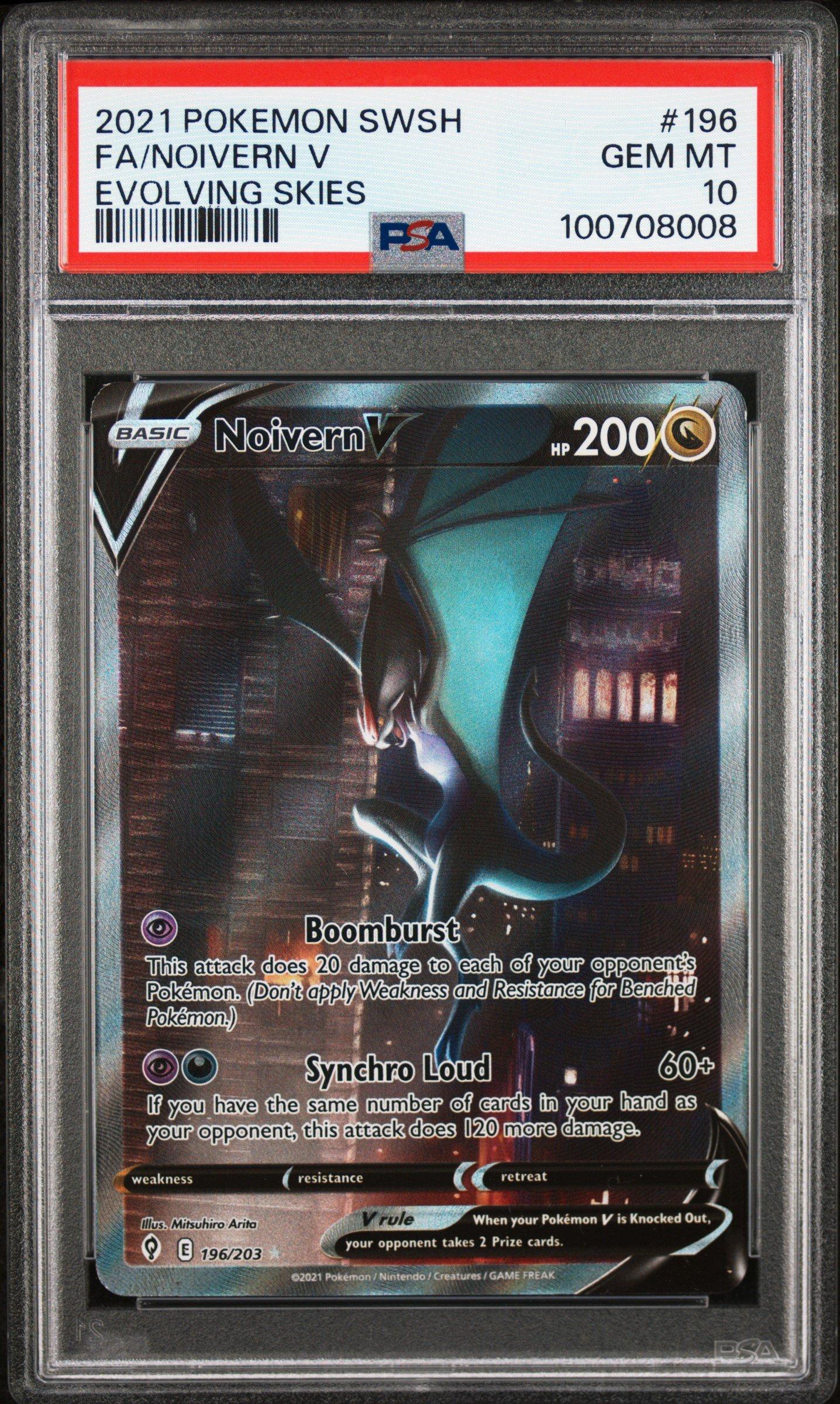 2021 Pokemon Sword & Shield Evolving Skies 196 Full Art/noivern V PSA