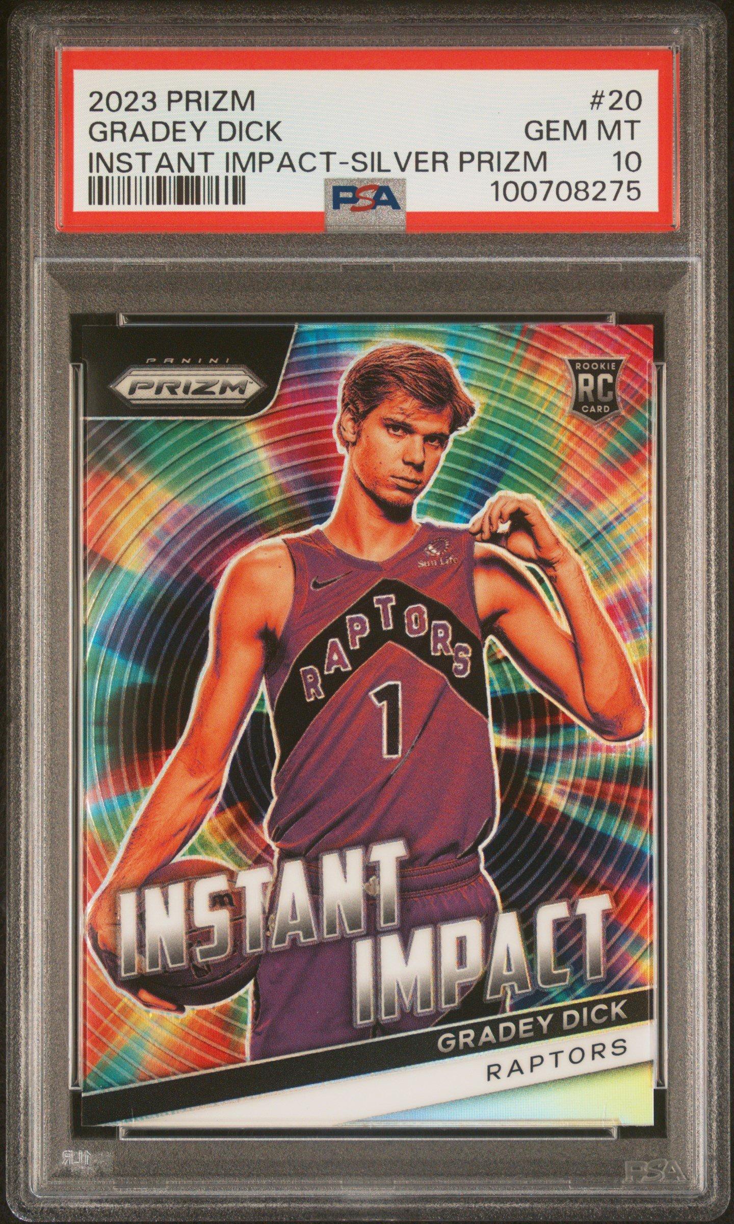 2023 Panini Prizm Instant Impact 20 Gradey Dick Silver Prizm PSA 10