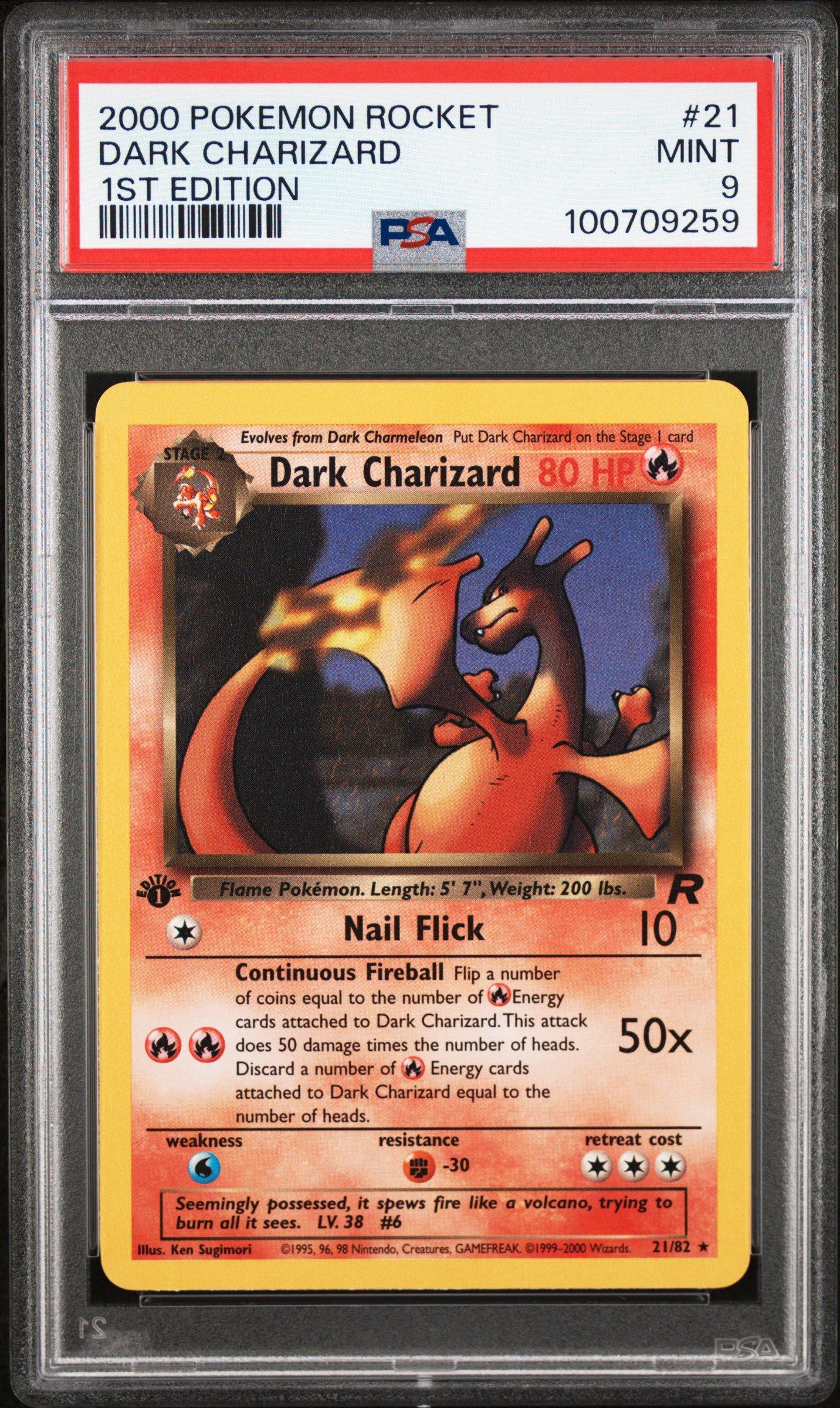 2000 Pokemon Rocket 21 Dark Charizard 1st Edition PSA 9 Graded