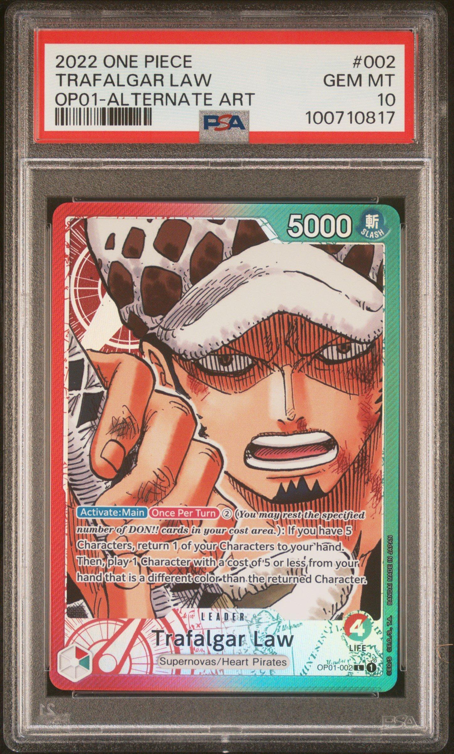 2022 One Piece Romance Dawn Trafalgar Law Alternate Art PSA 10