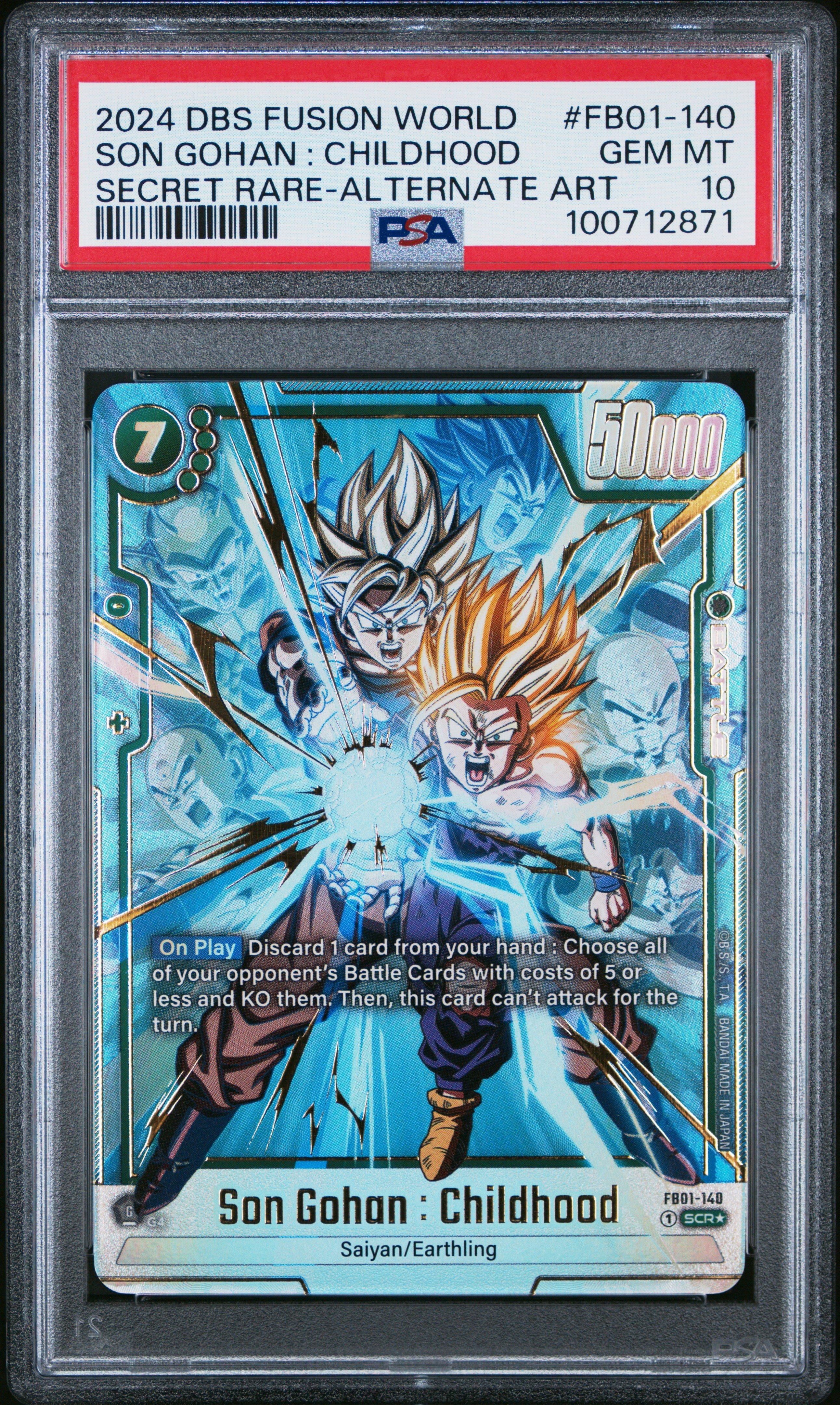 2024 Dragon Ball Super Card Game Fusion World Awakened Pulse Fb01-140 Son Gohan : Childhood Secret Rare-alternate Art PSA 10