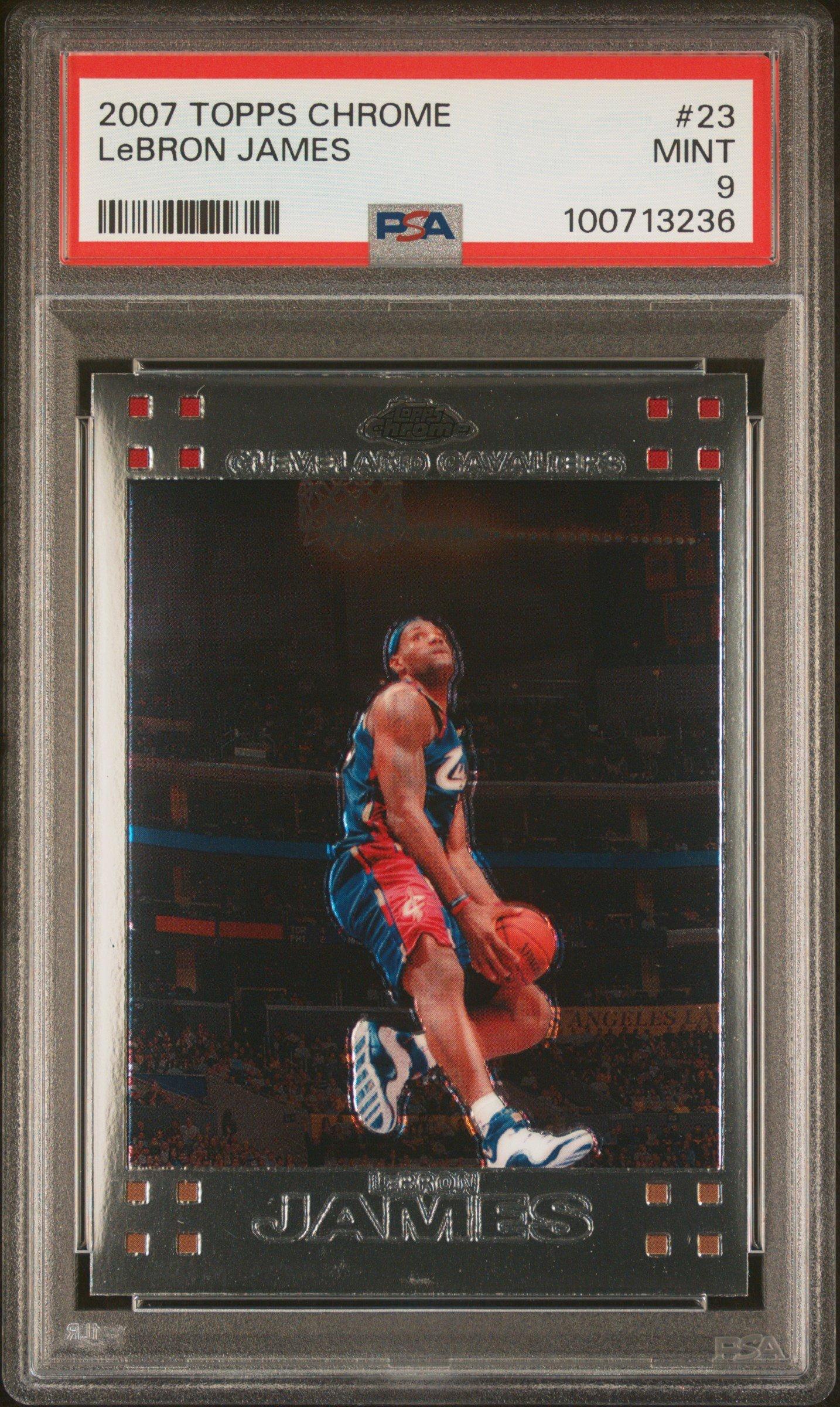 2007 Topps Chrome 23 Lebron James PSA 9