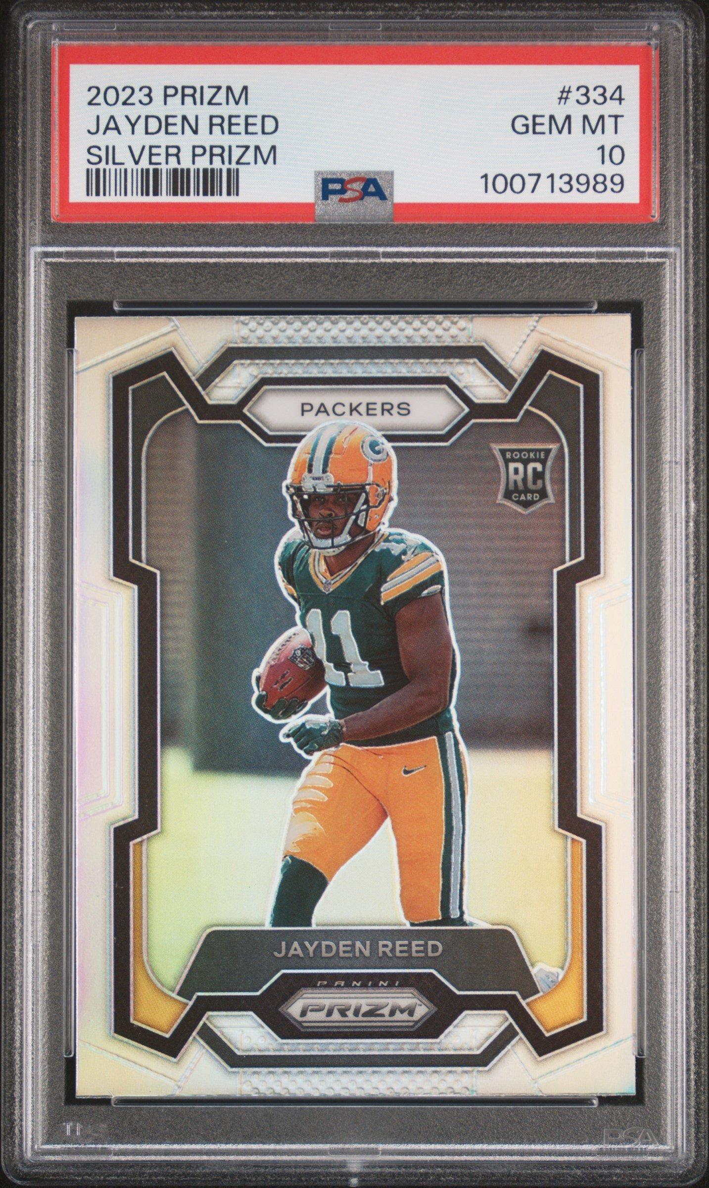 2023 Panini Prizm 334 Jayden Reed Silver Prizm PSA 10