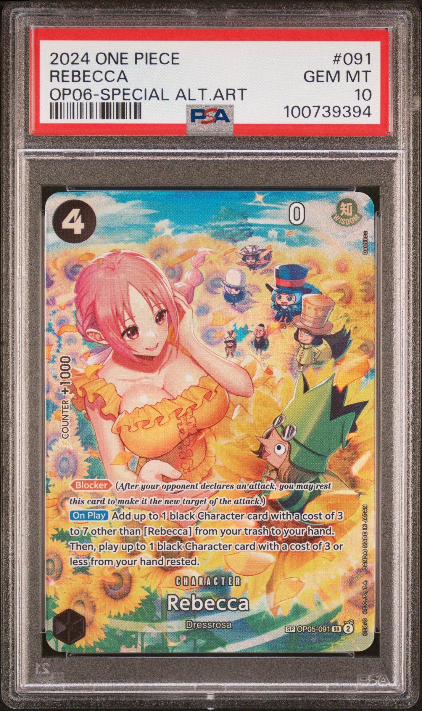 2024 One Piece Op06-wings Of The Captain 091 Rebecca Special Alternate Art PSA 10